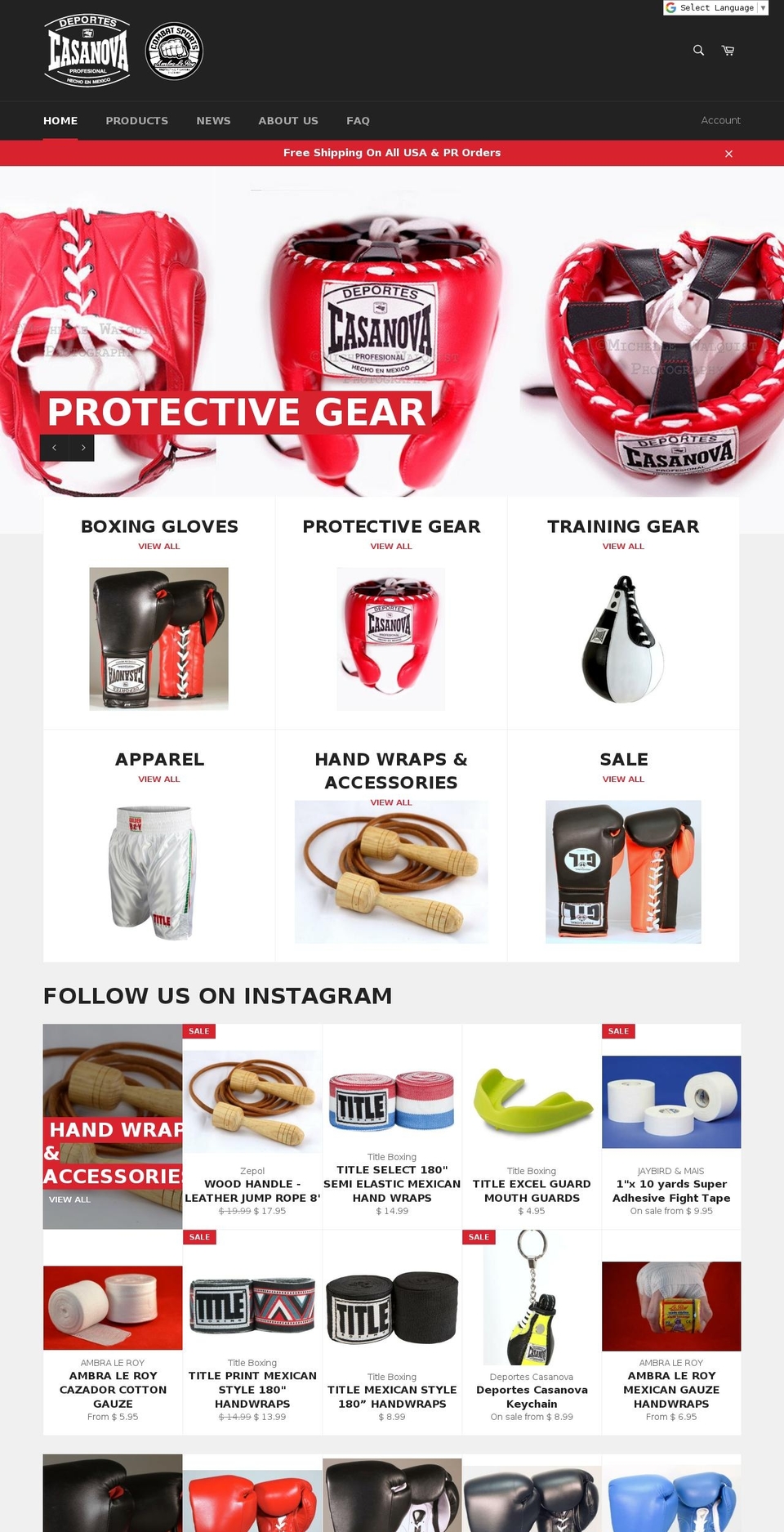 deportescasanovausa.com shopify website screenshot