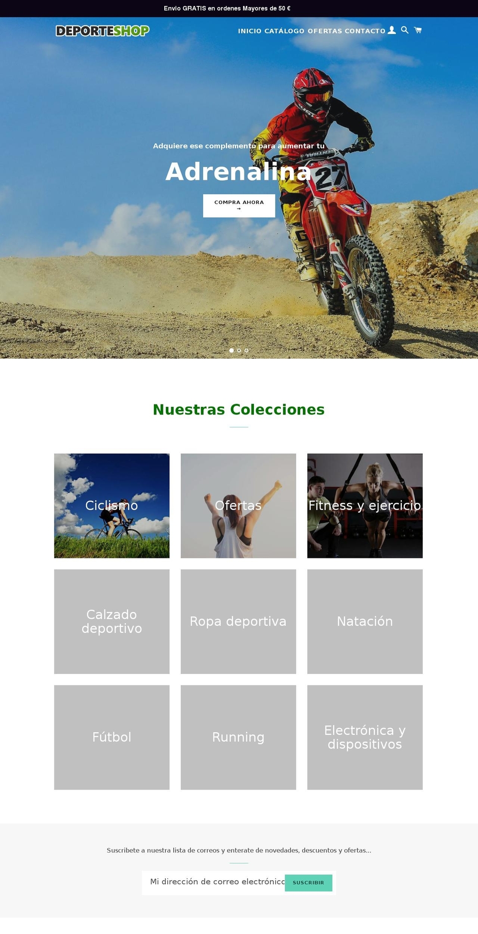 deporteshop.es shopify website screenshot