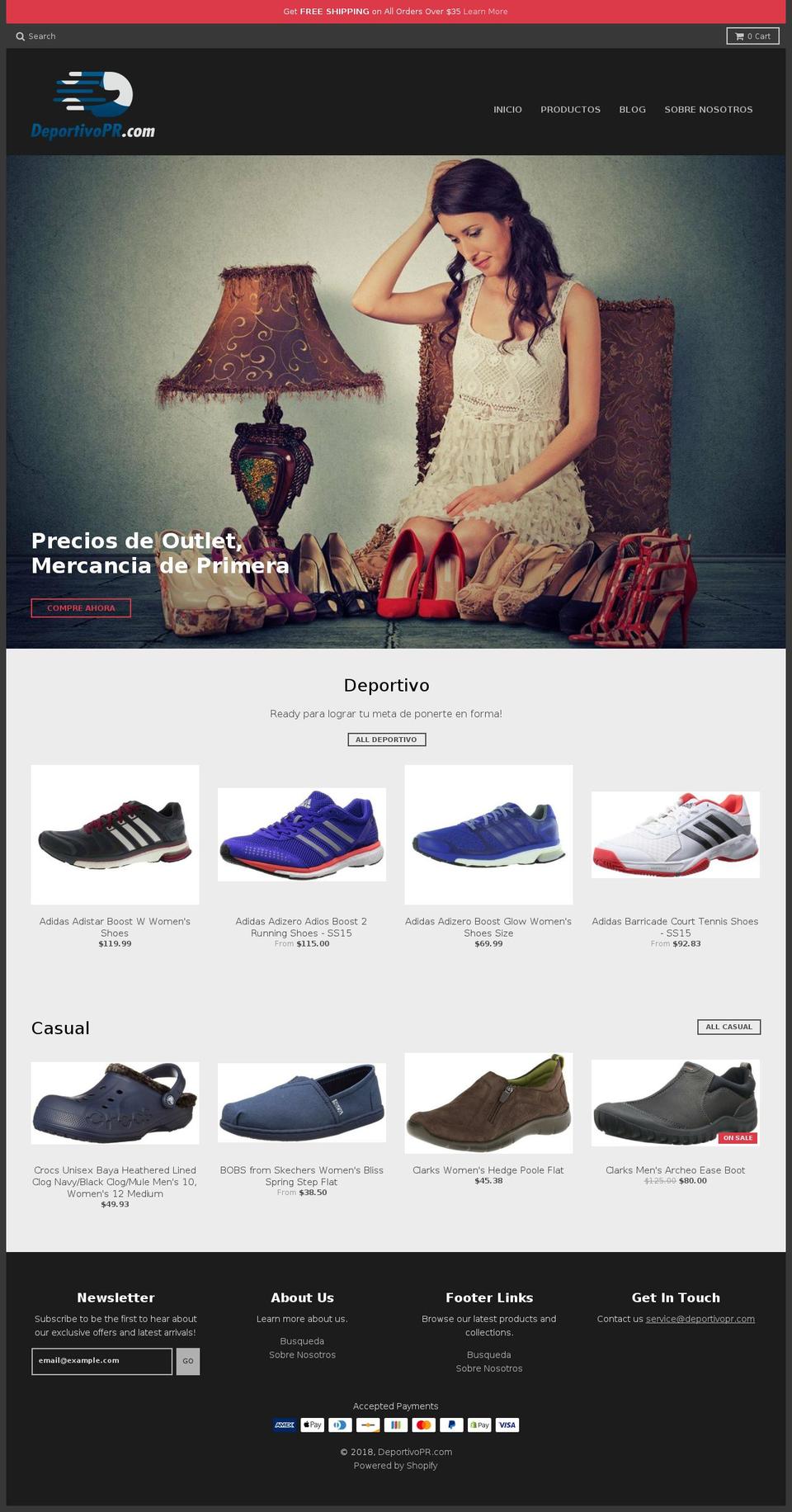 deportivopr.com shopify website screenshot