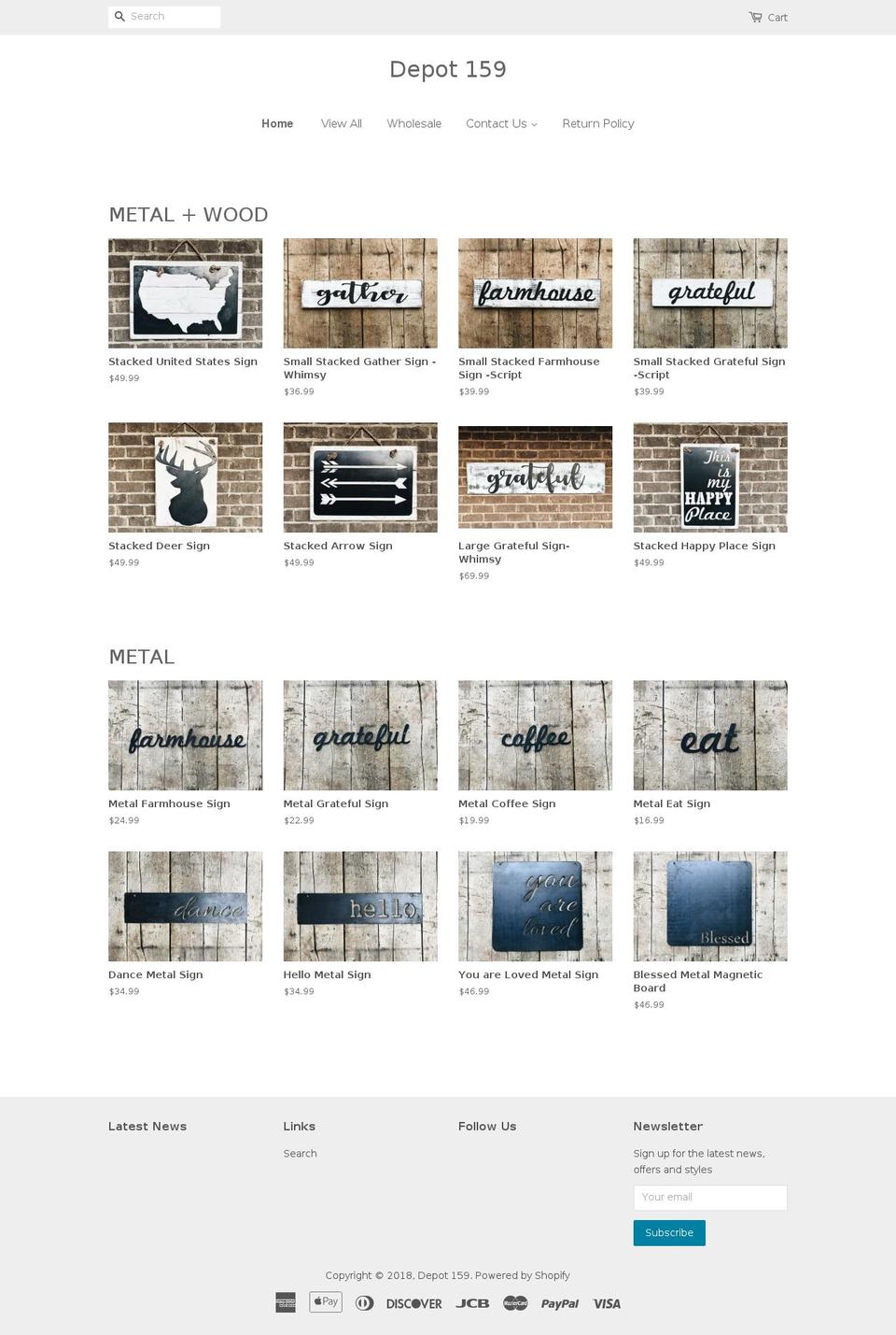 depot159.com — Shopify storefront screenshot