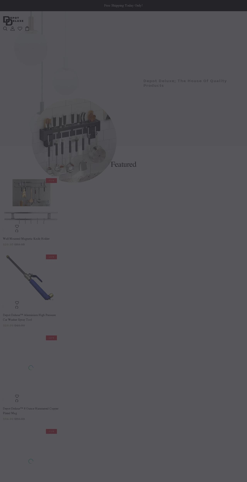 depotdeluxe.com shopify website screenshot