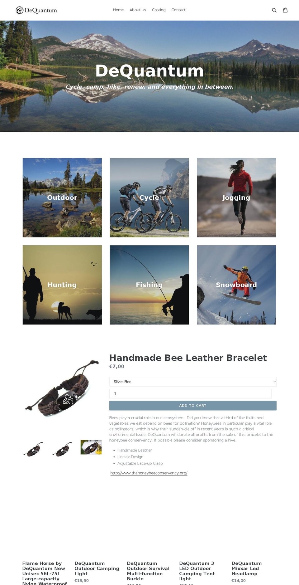 dequantum.net shopify website screenshot