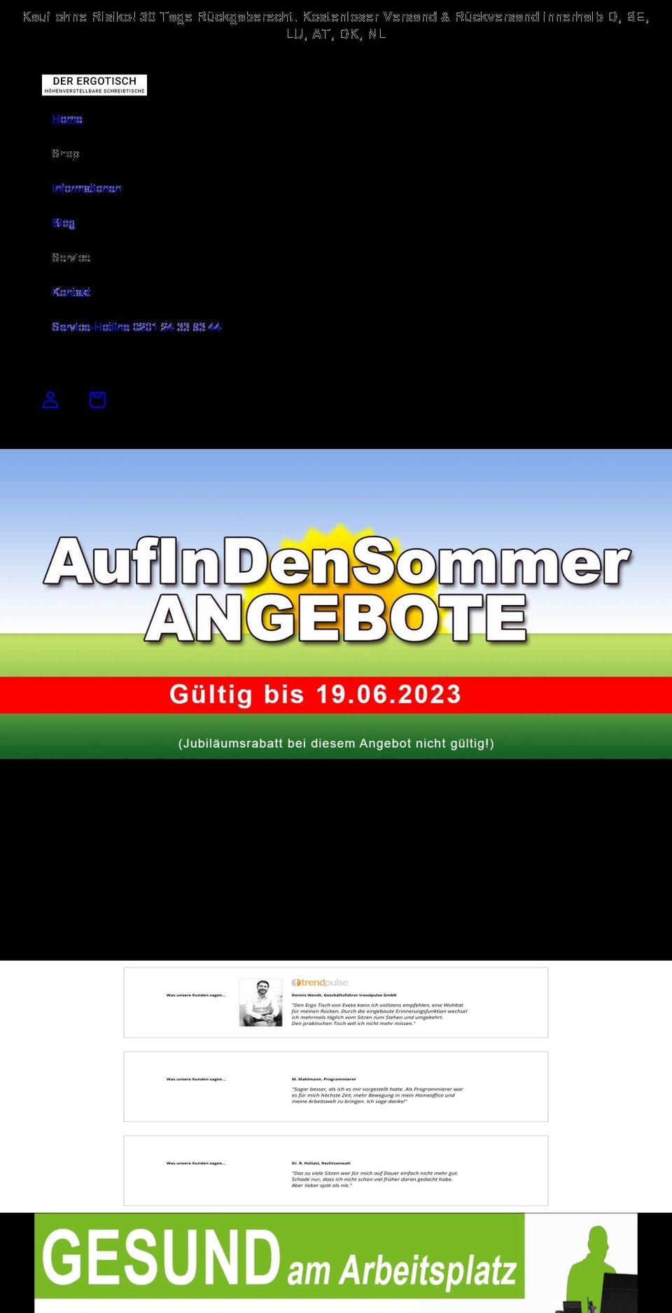 der-ergotisch.de shopify website screenshot