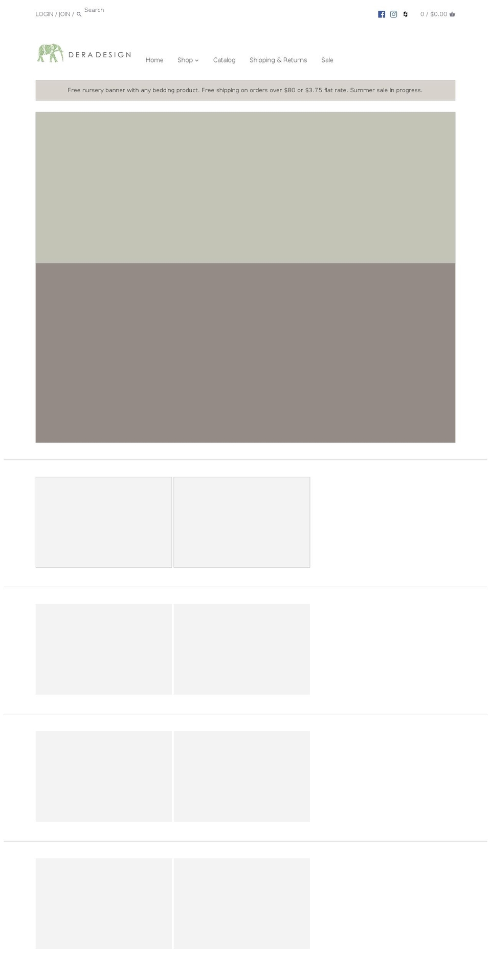 deradesigninc.com — Shopify storefront screenshot
