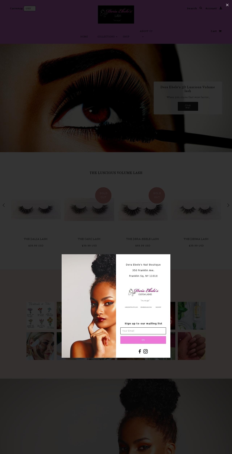 deraebeleslash.com — Shopify storefront screenshot