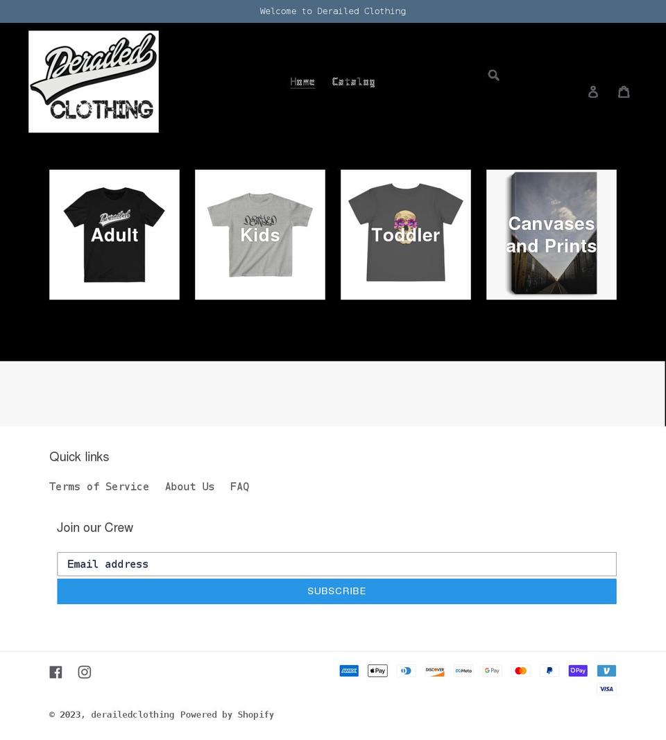 derailedclothing.com shopify website screenshot