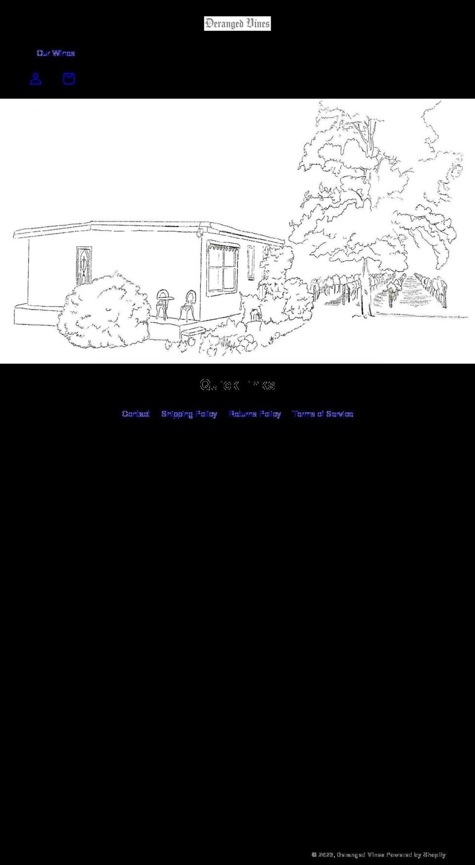 derangedvines.com shopify website screenshot