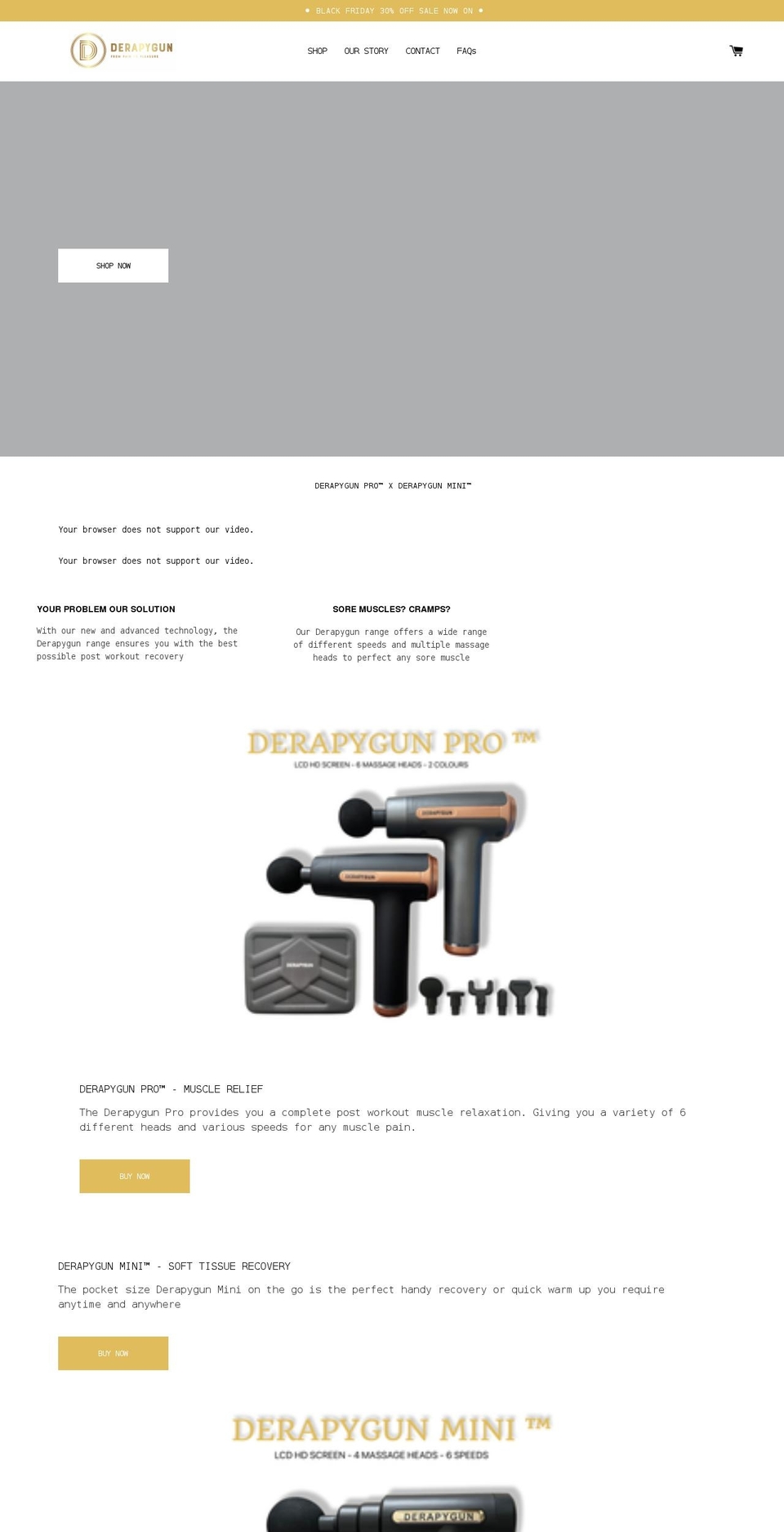 derapygun.com shopify website screenshot