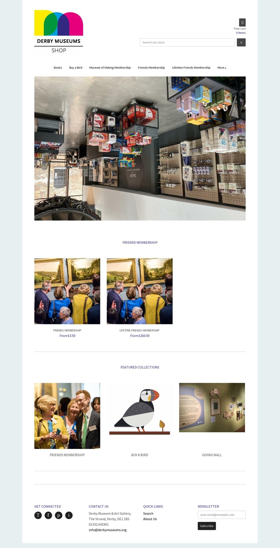 derby-museums.myshopify.com shopify website screenshot