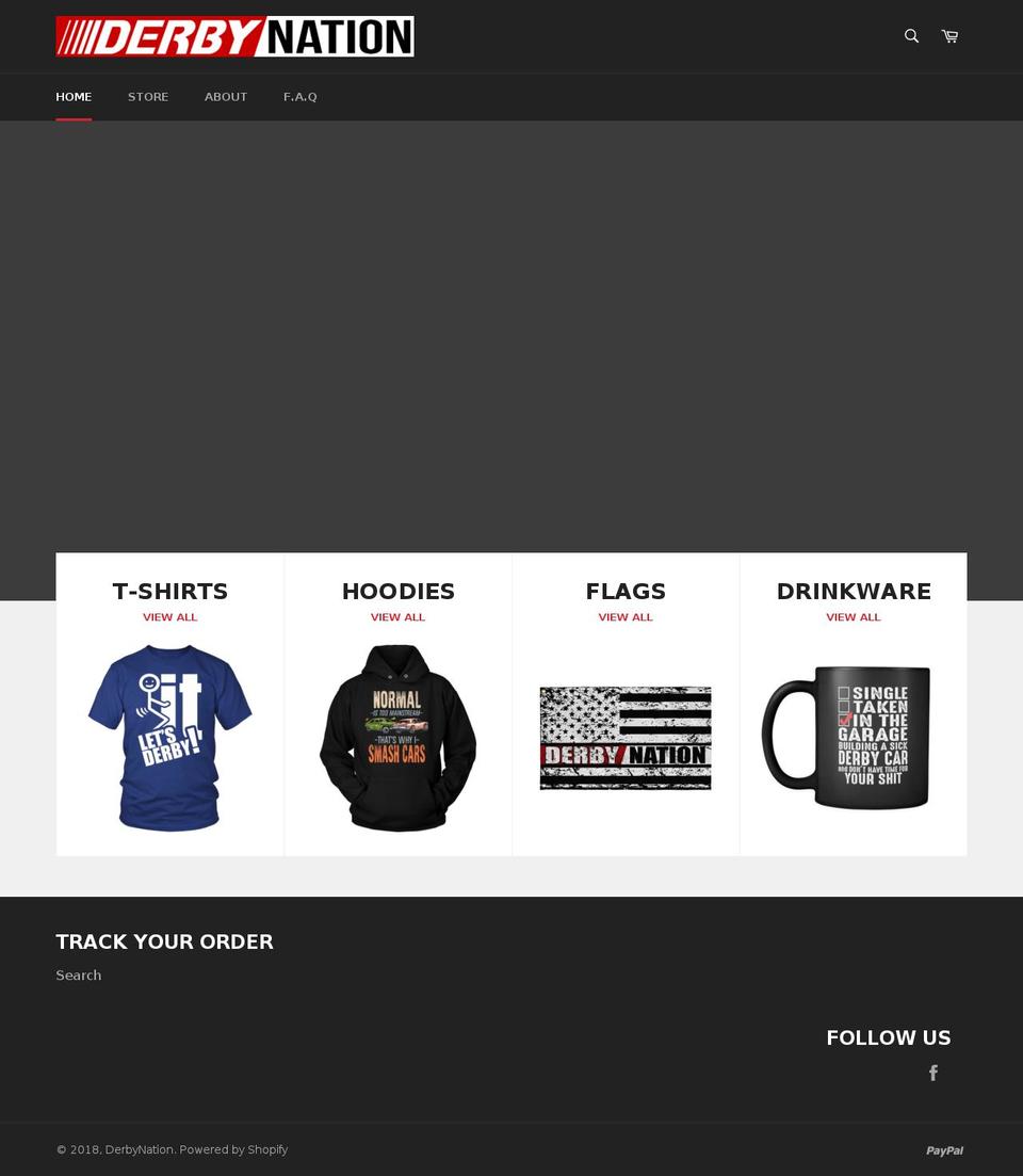 derbynation.store shopify website screenshot