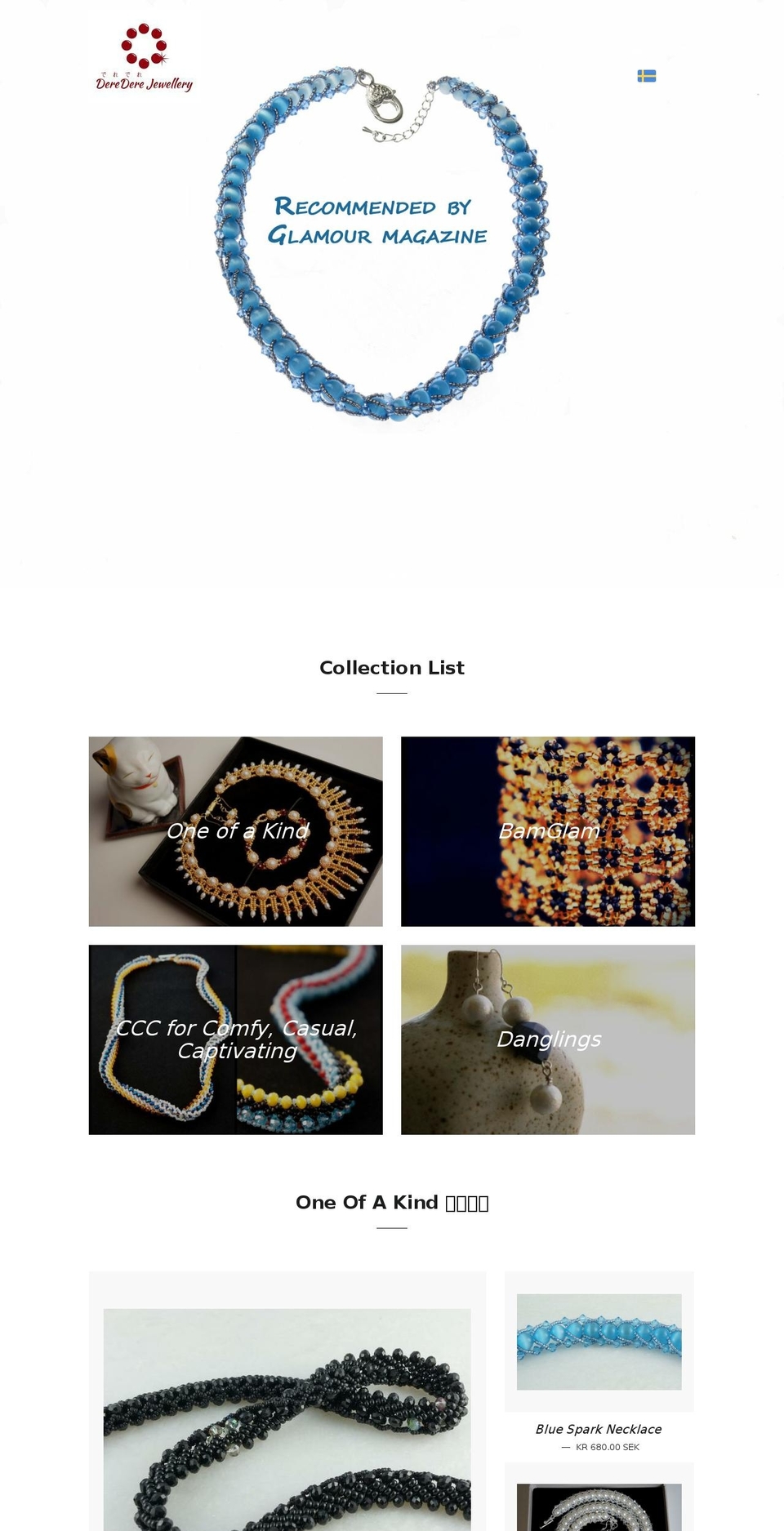 derederejewels.com shopify website screenshot
