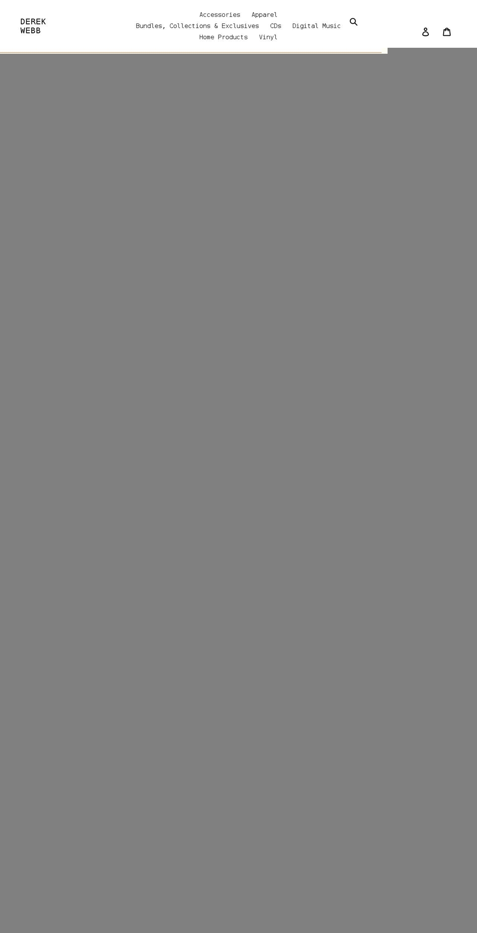 derekwebb.myshopify.com shopify website screenshot