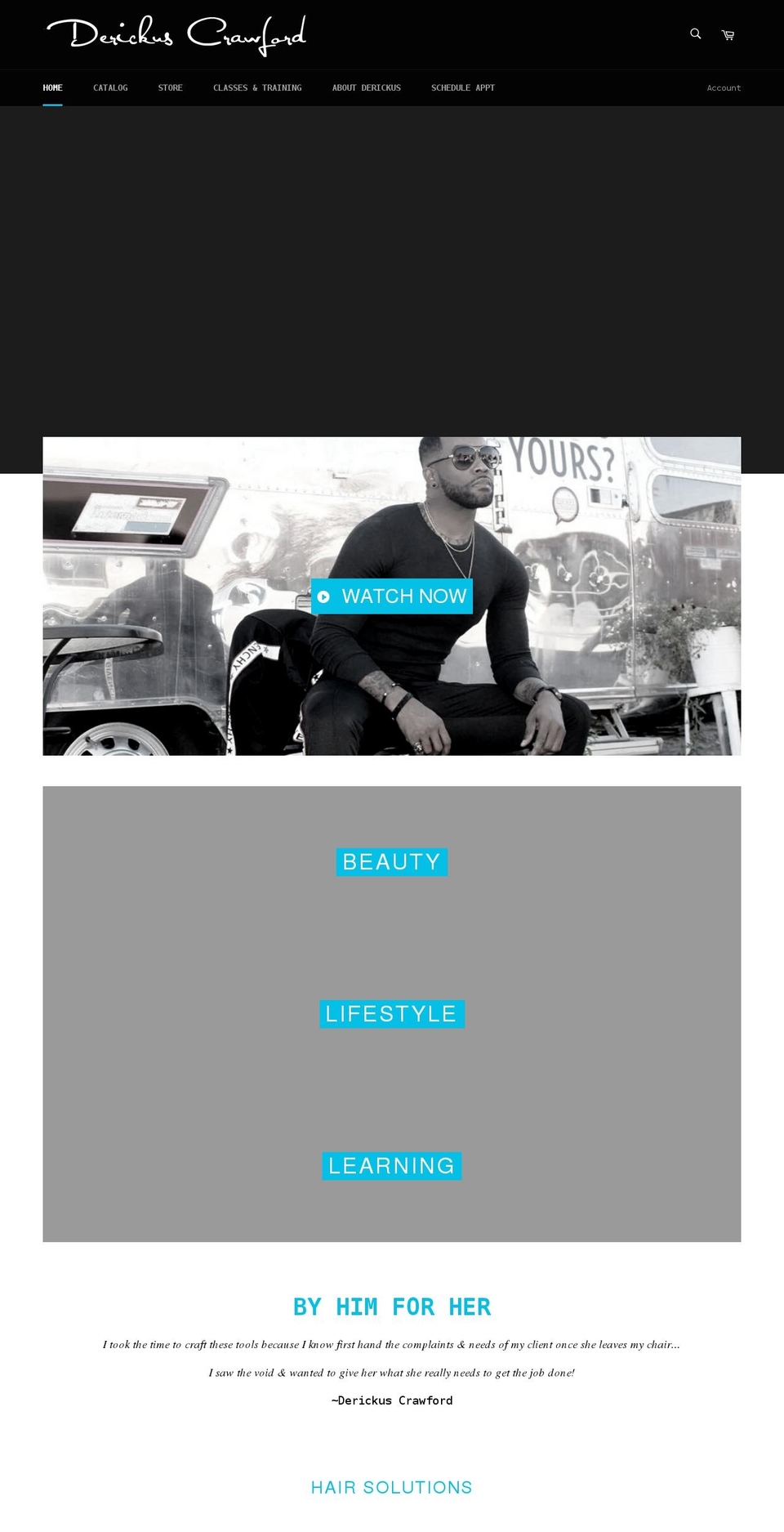 derickuscrawford.com shopify website screenshot