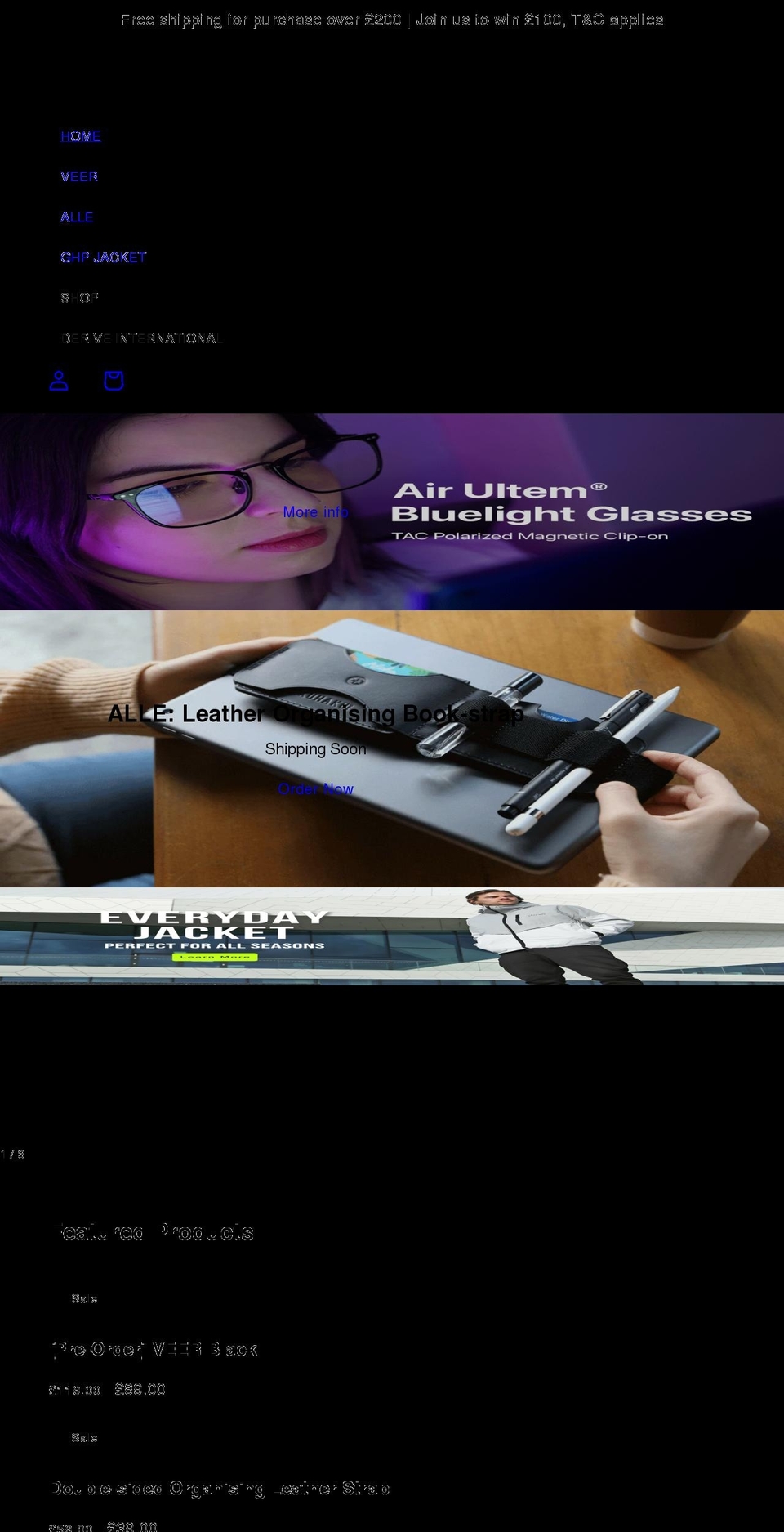 derivecollection.com shopify website screenshot