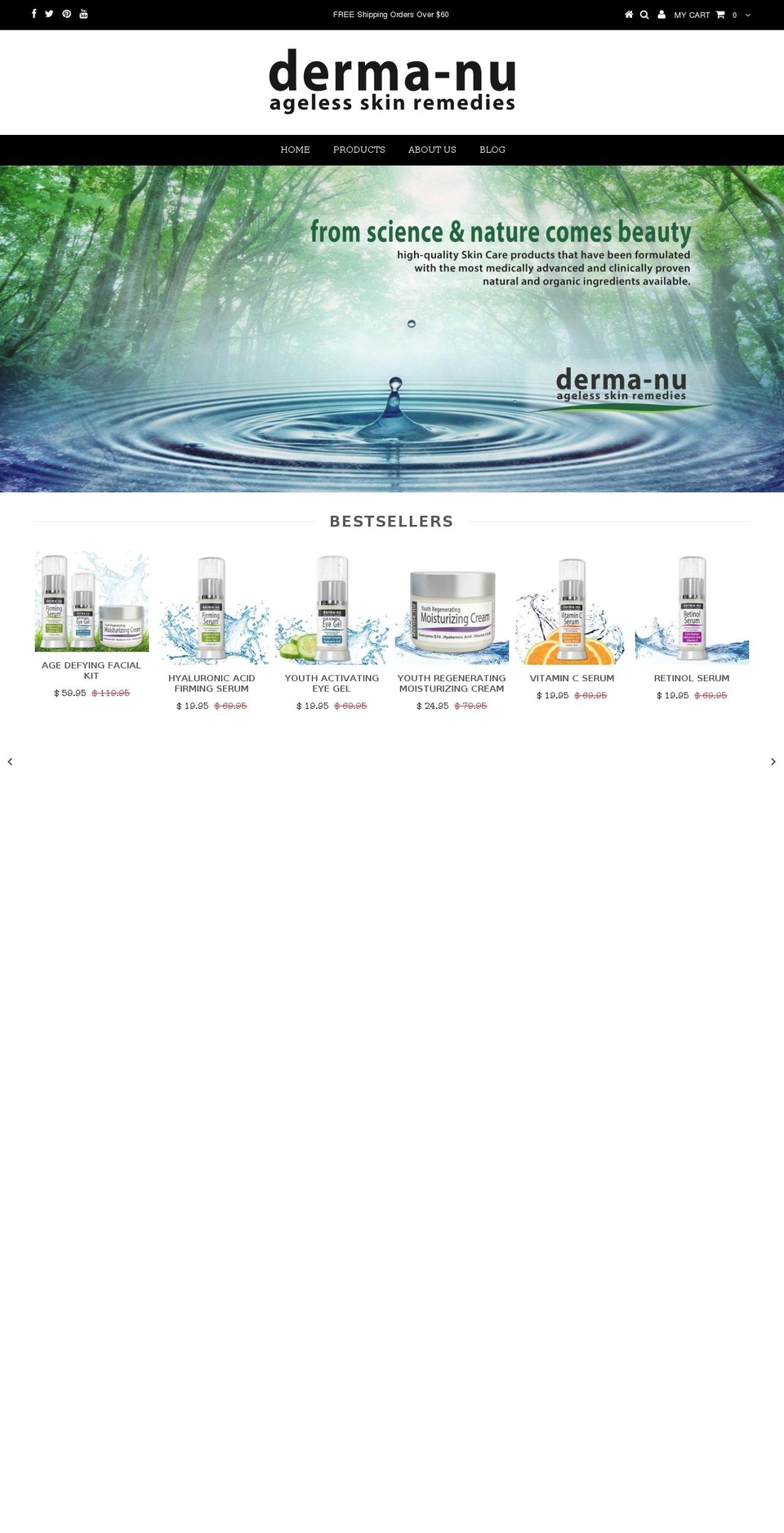 derma-nu.com shopify website screenshot