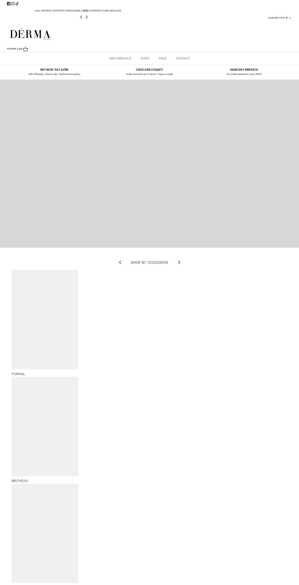 dermadepartment.com.au shopify website screenshot
