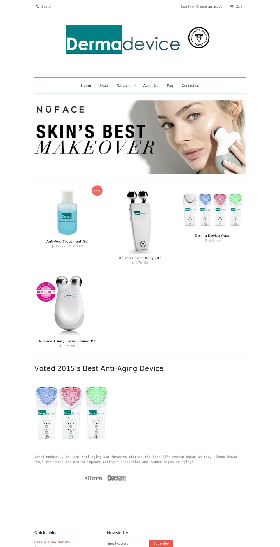 dermadevice.com shopify website screenshot