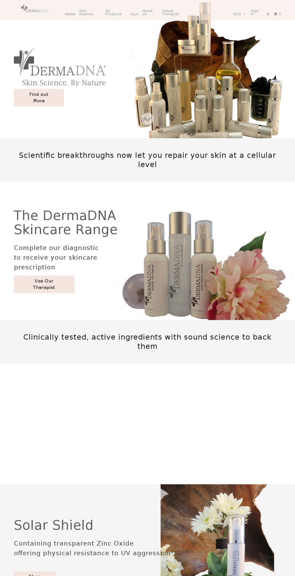 dermadna.com shopify website screenshot