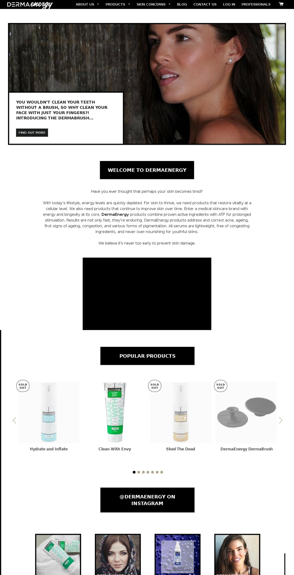 dermaenergy.com shopify website screenshot