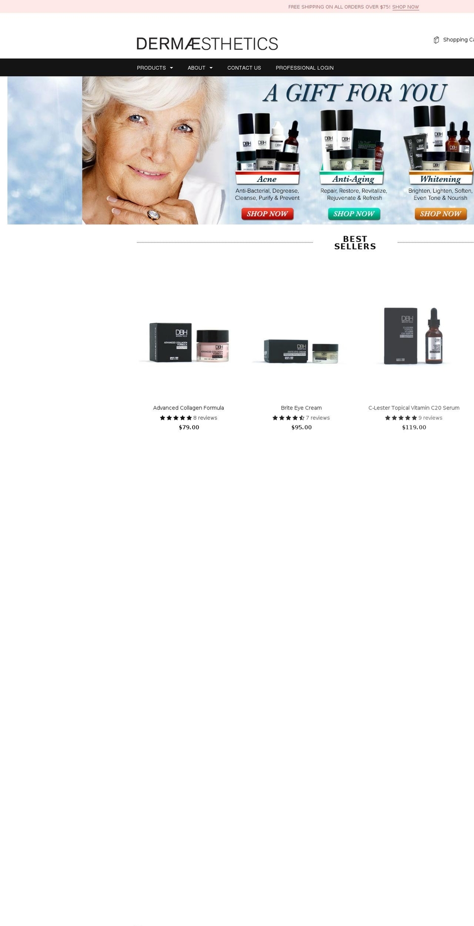 dermaestheticsusa.com shopify website screenshot