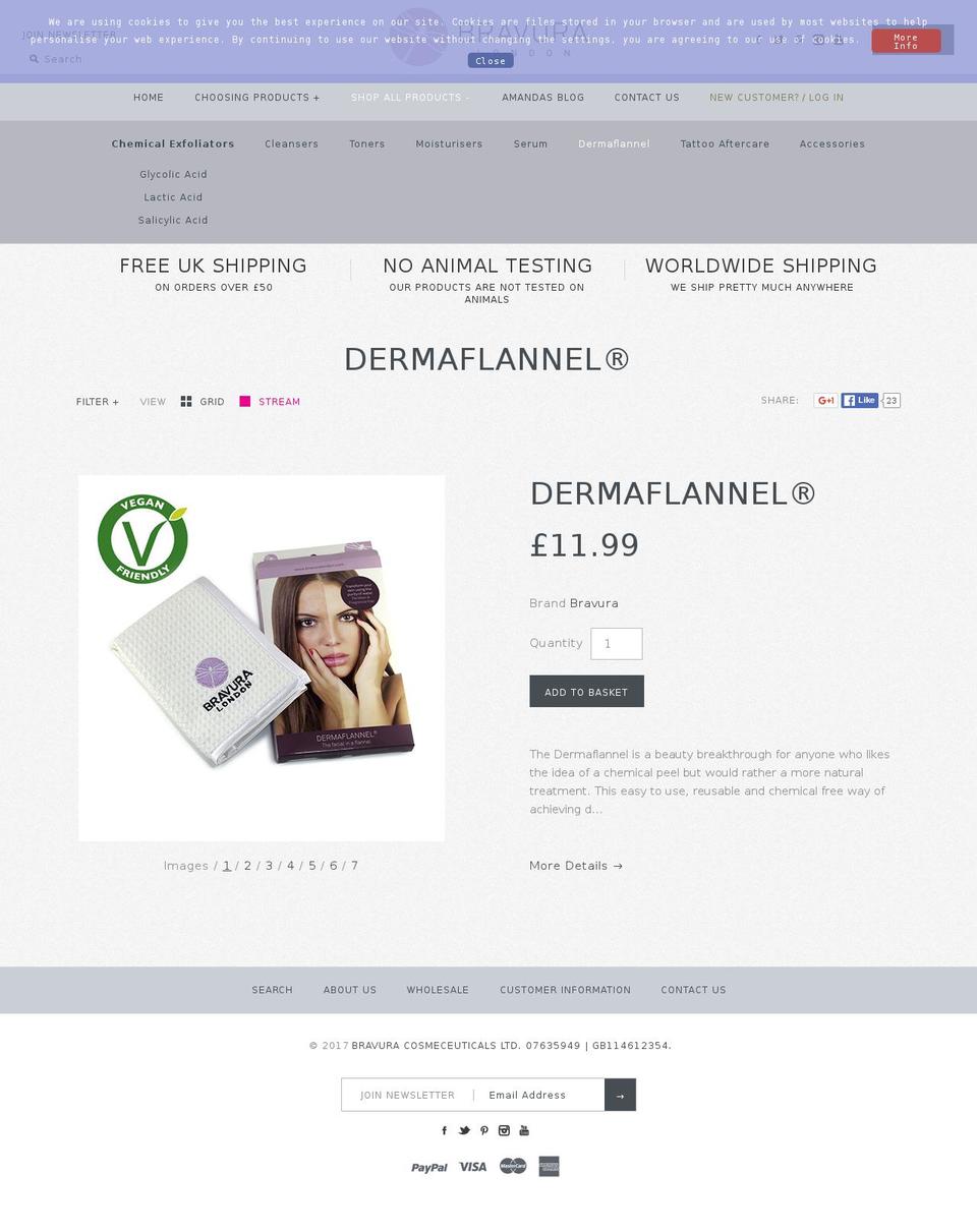 dermaflannel.com shopify website screenshot