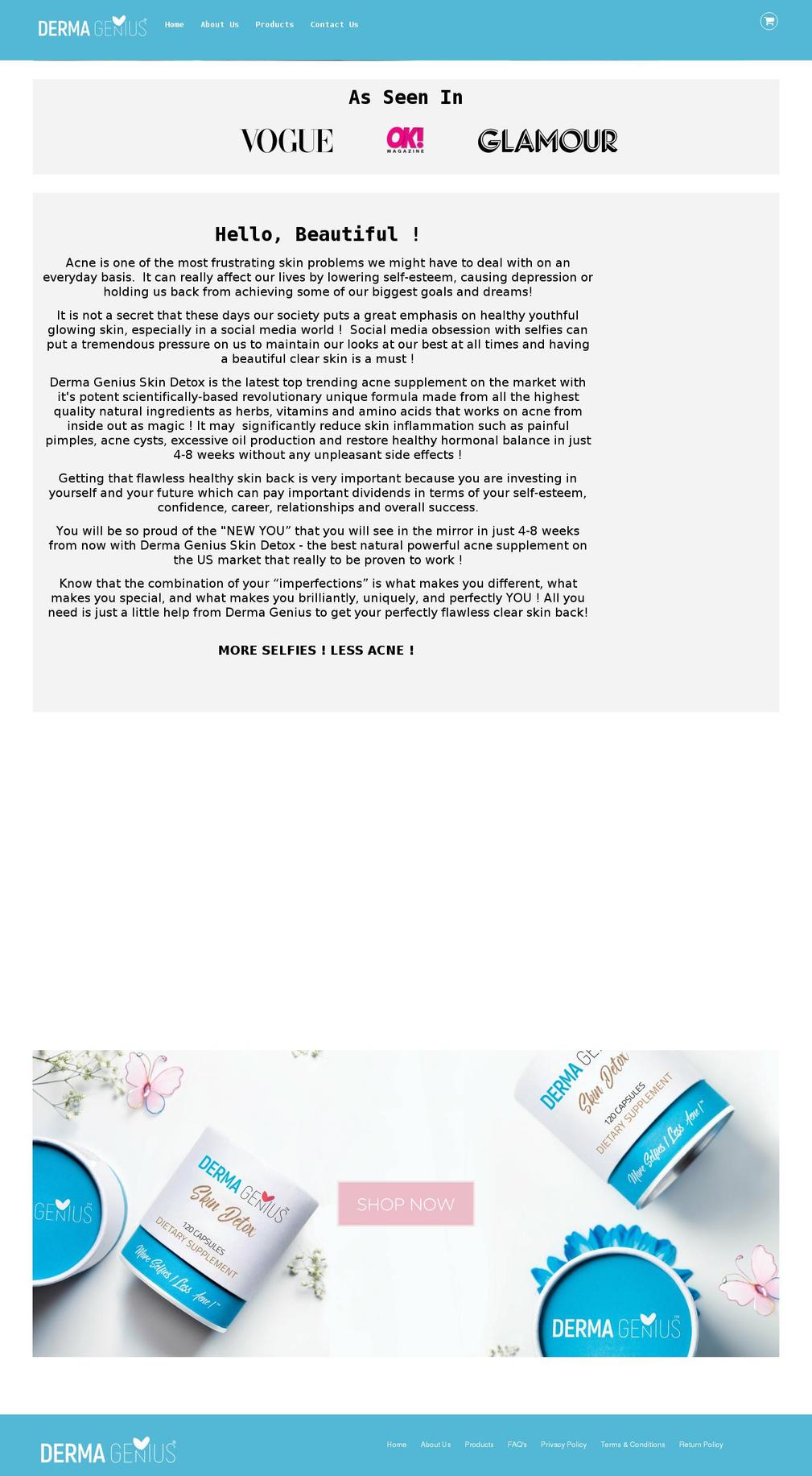 dermagenius.net shopify website screenshot