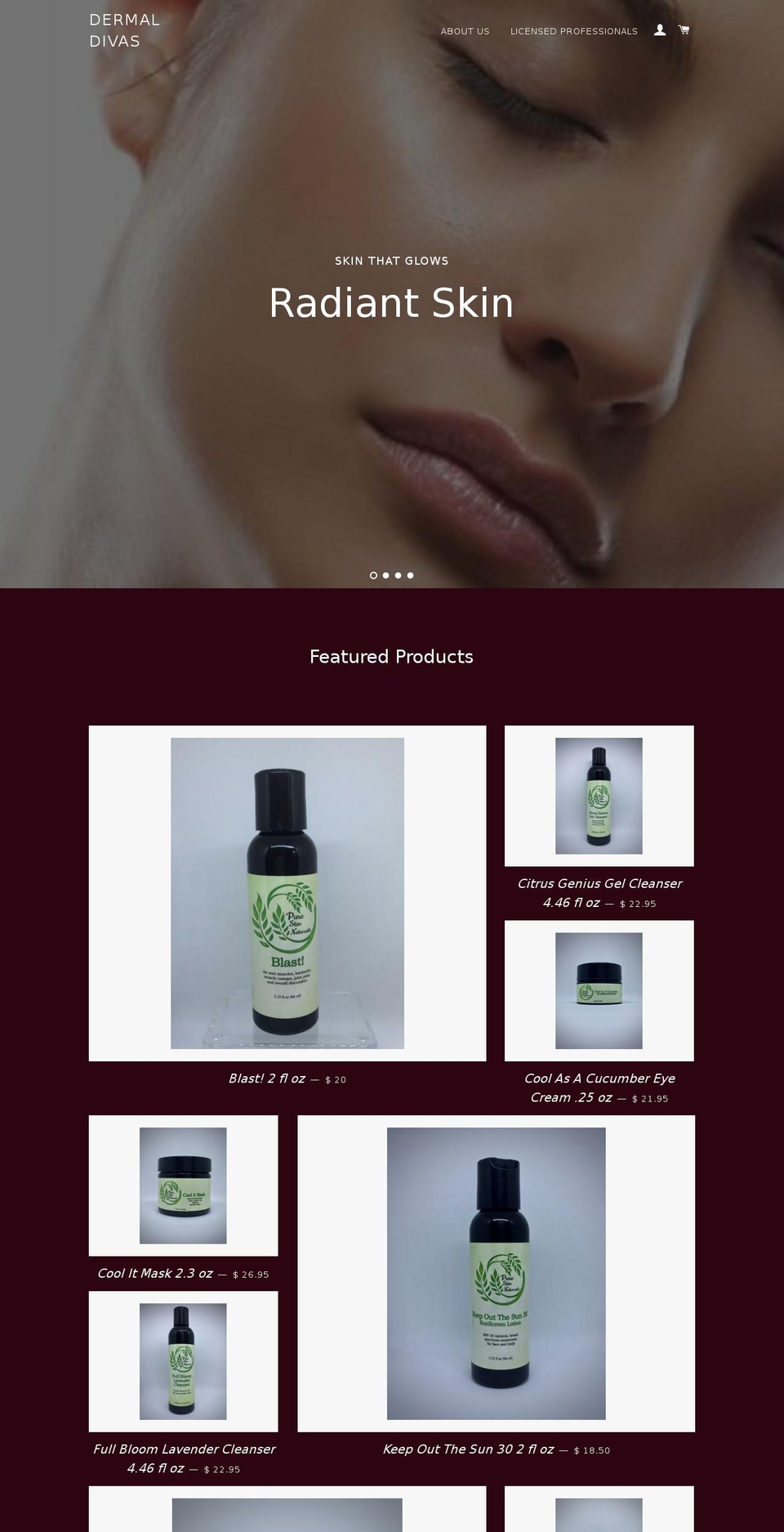 pipe-line-demo- Shopify theme site example dermaldivas.com