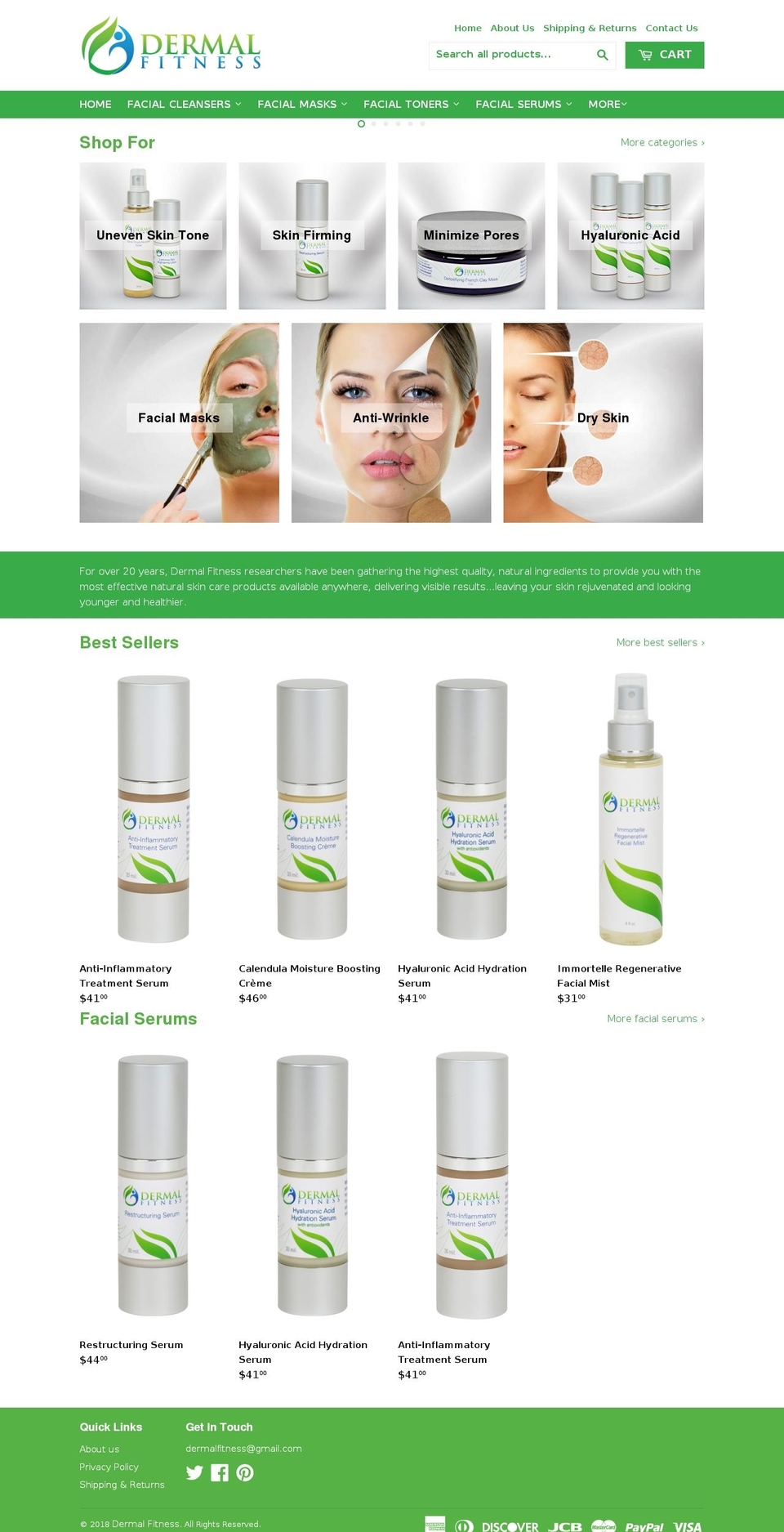 dermalfitness.com shopify website screenshot