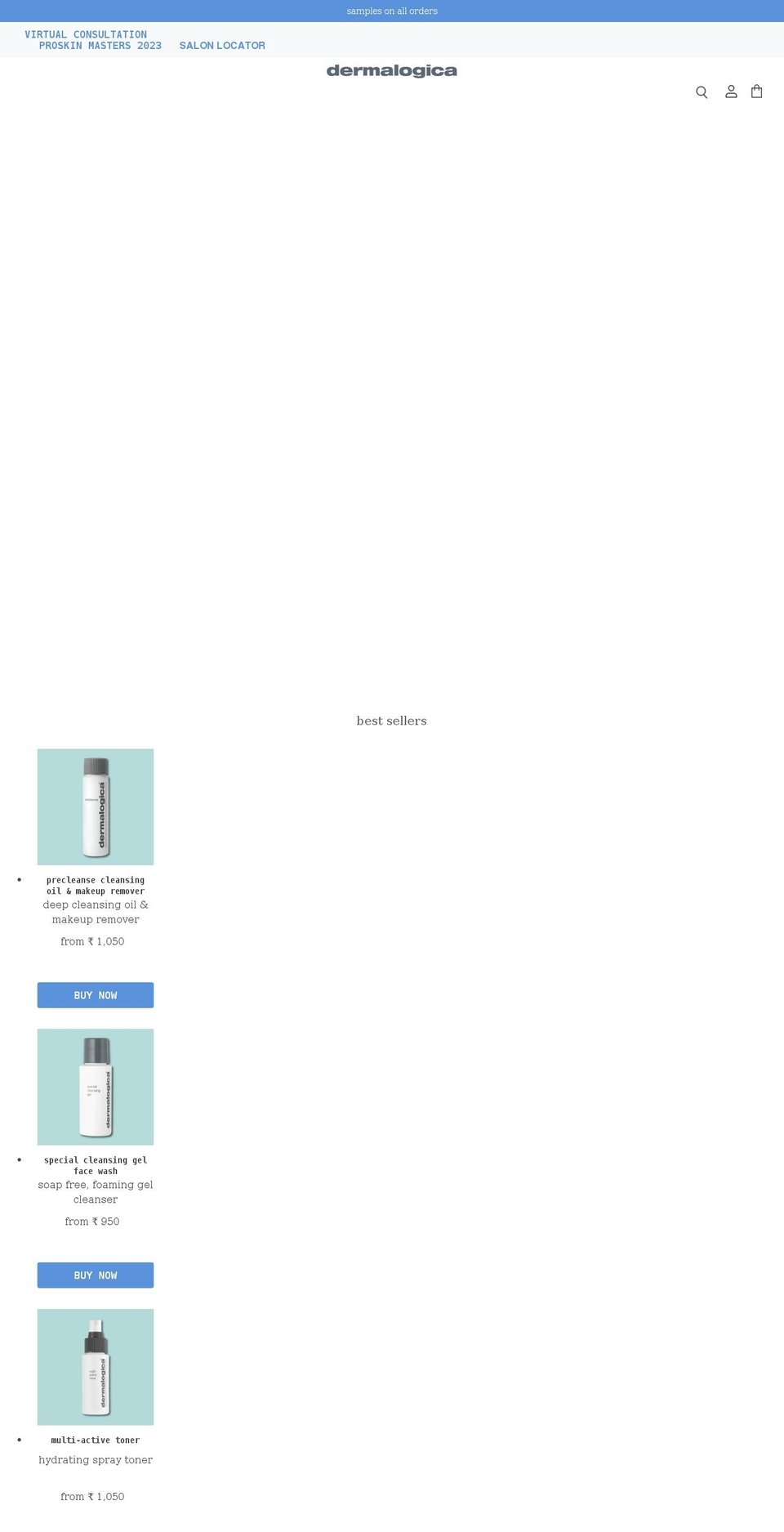 dermalogica.in shopify website screenshot