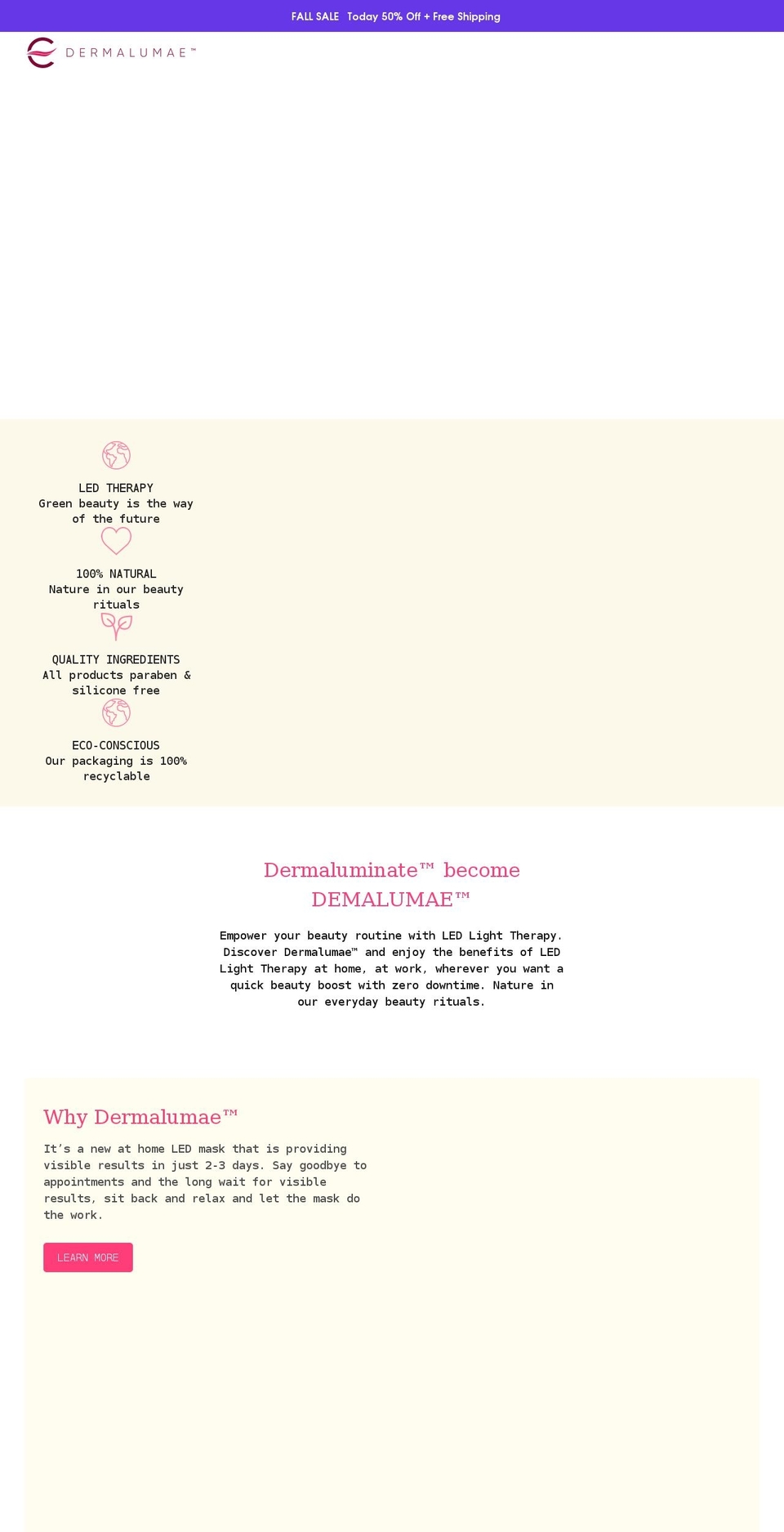 dermalumae-store.com shopify website screenshot