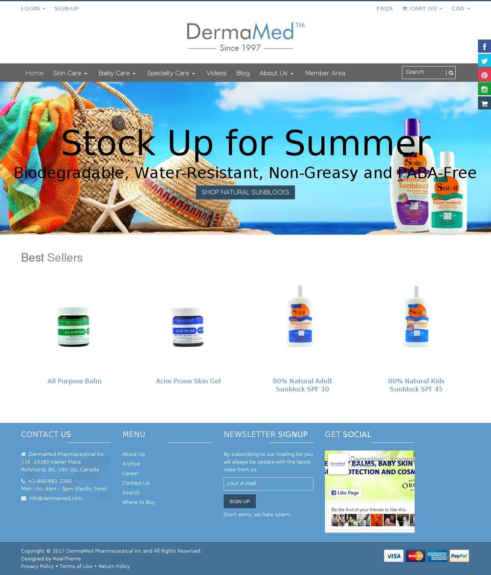 dermamed.com shopify website screenshot