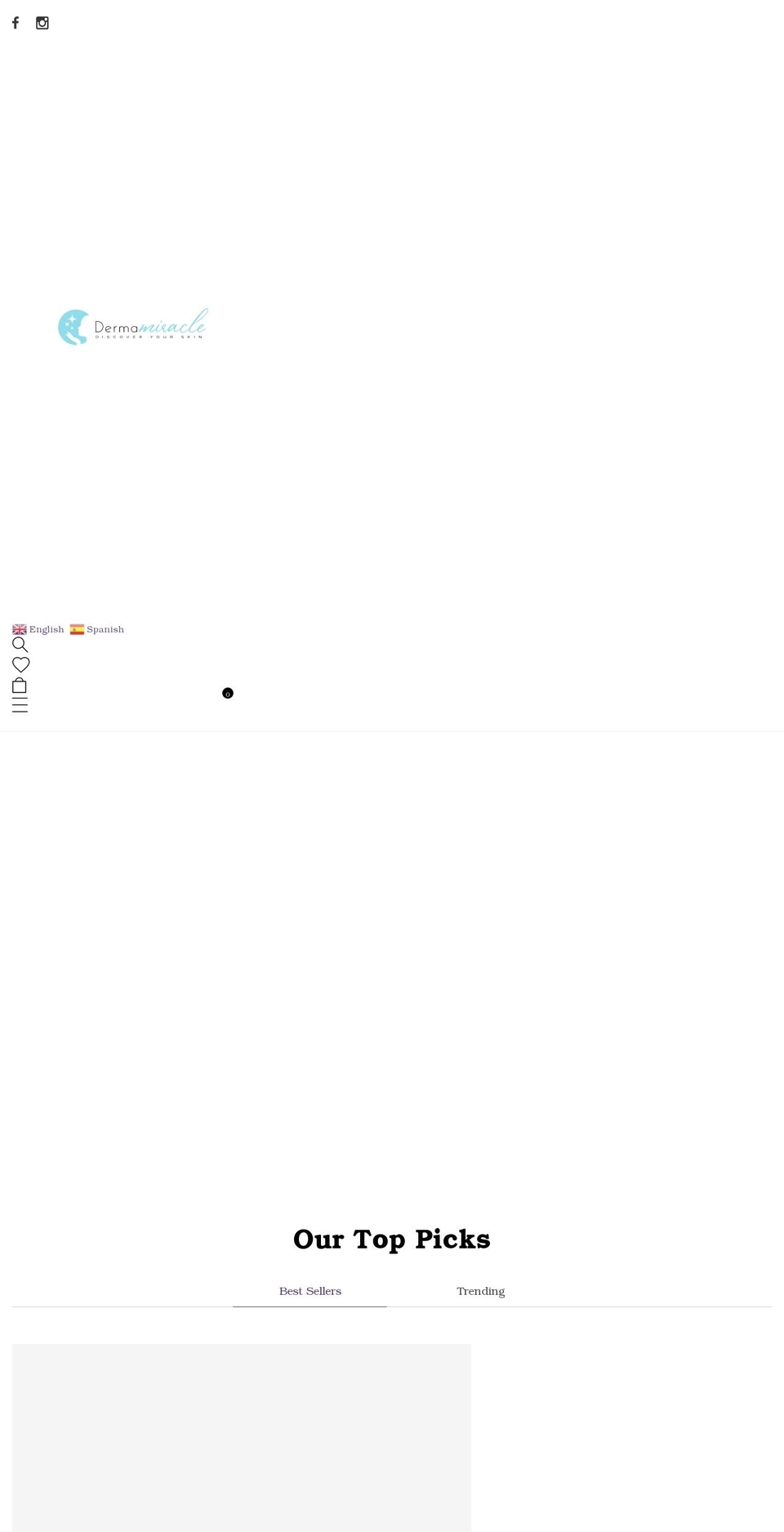 dermamiracle.net shopify website screenshot