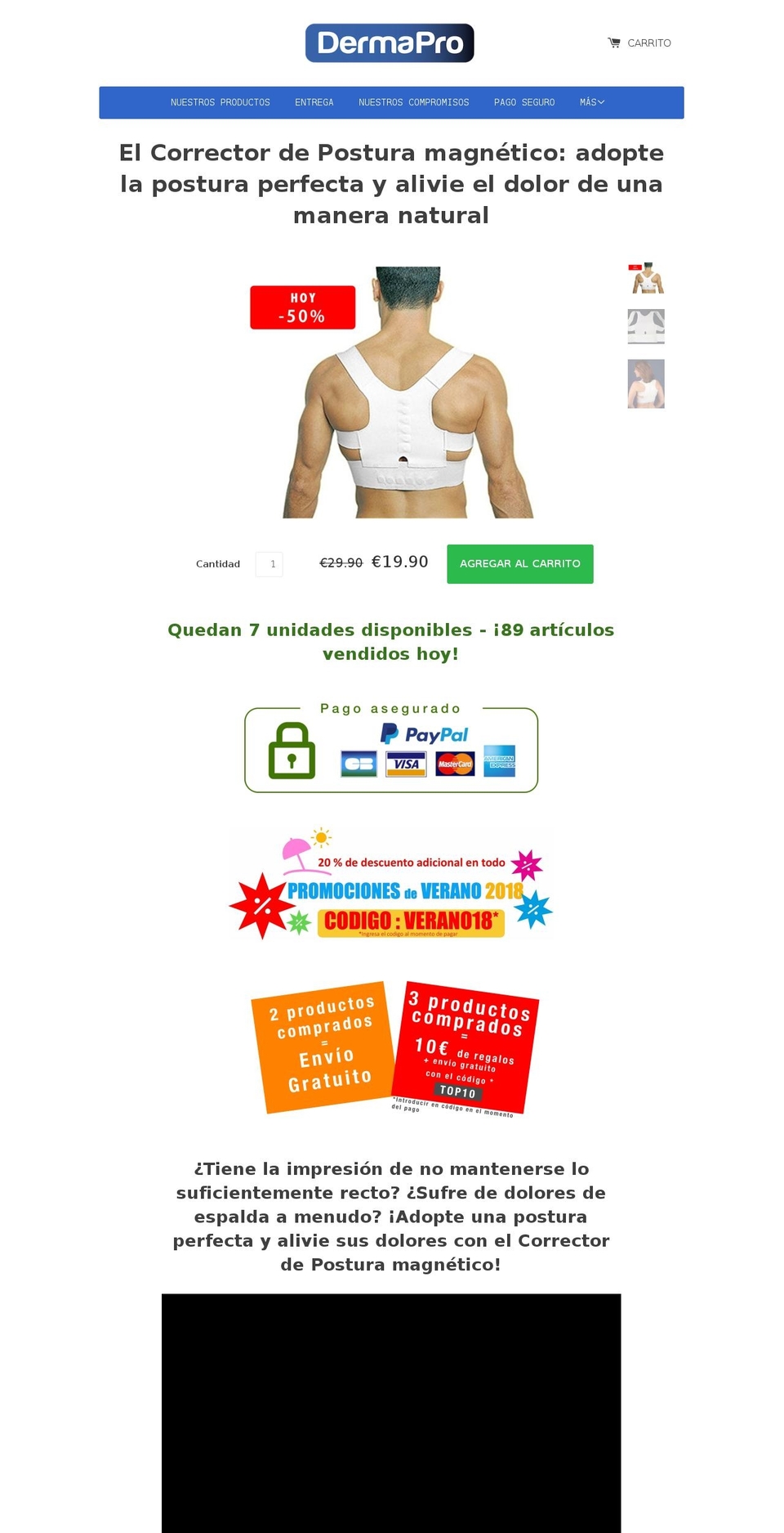 dermapro-es.myshopify.com shopify website screenshot