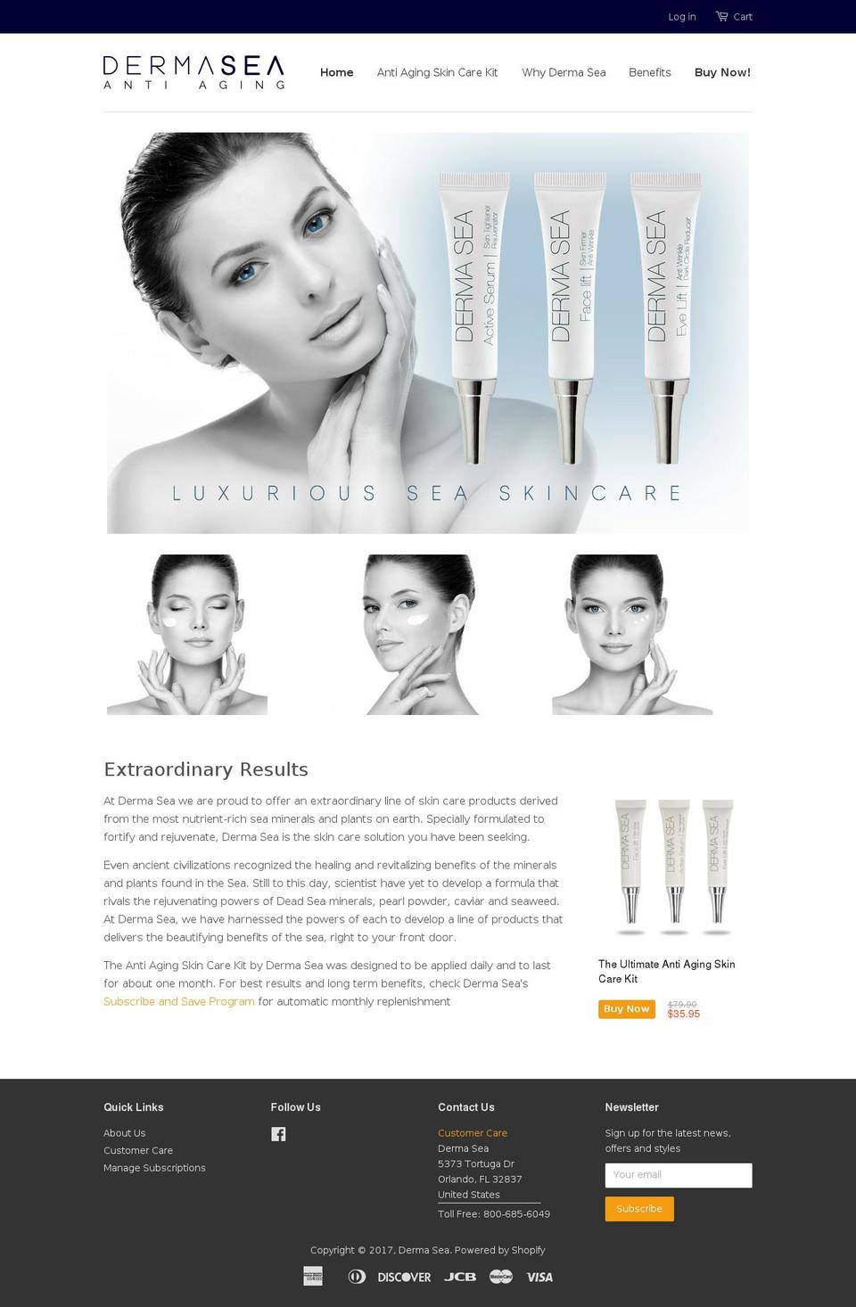 dermasea.com shopify website screenshot