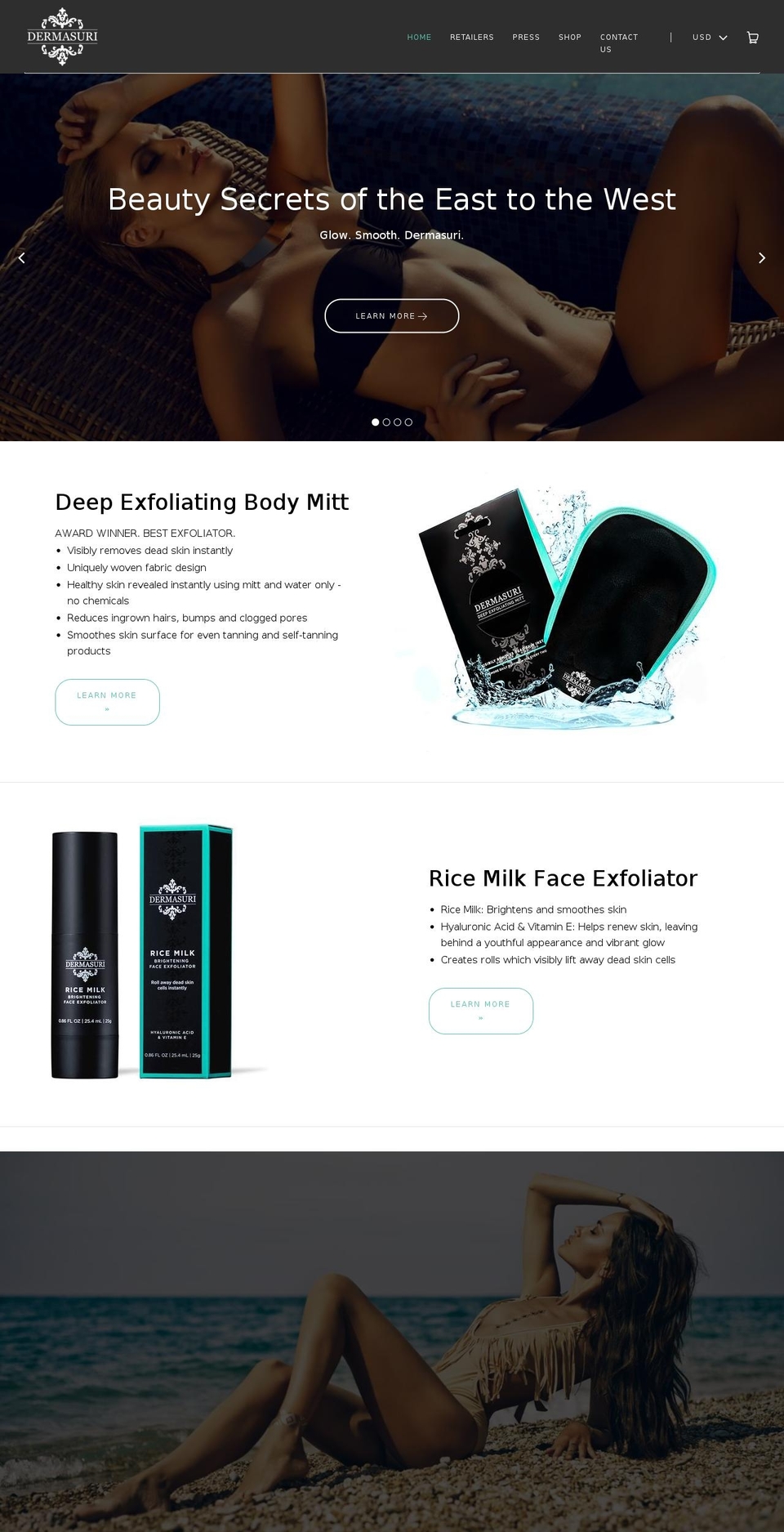 dermasuri.com shopify website screenshot