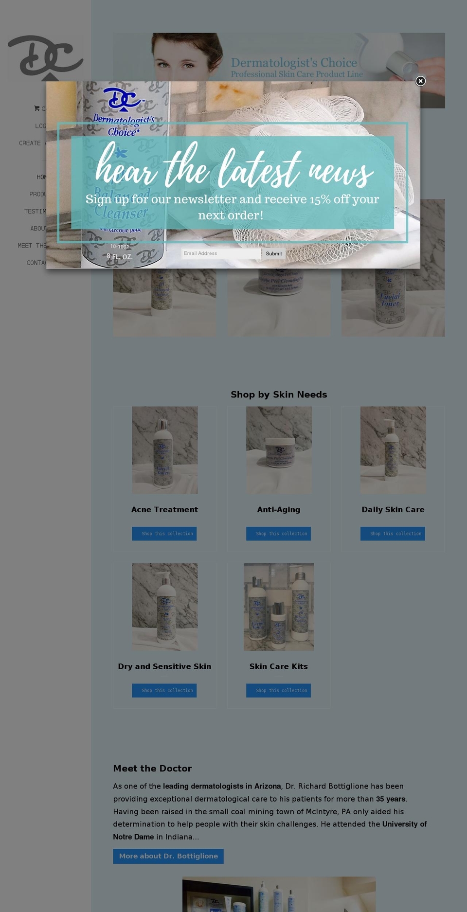 dermatologistschoice.com shopify website screenshot