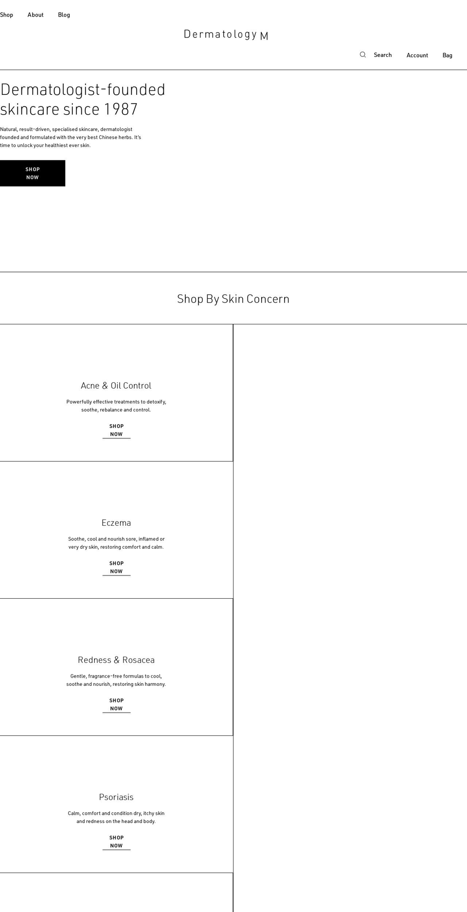 dermatology-m.com shopify website screenshot