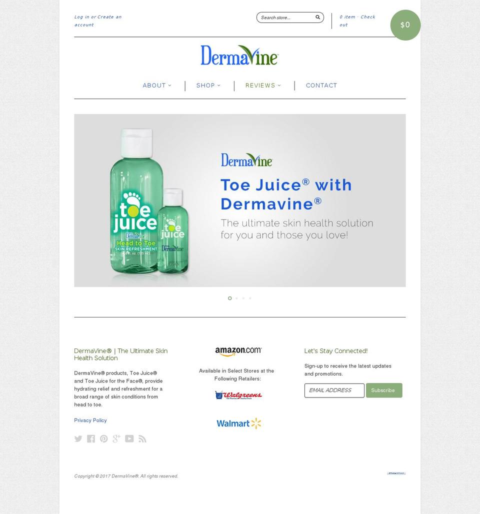 dermavine.com shopify website screenshot