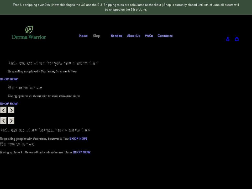 dermawarrior.com shopify website screenshot