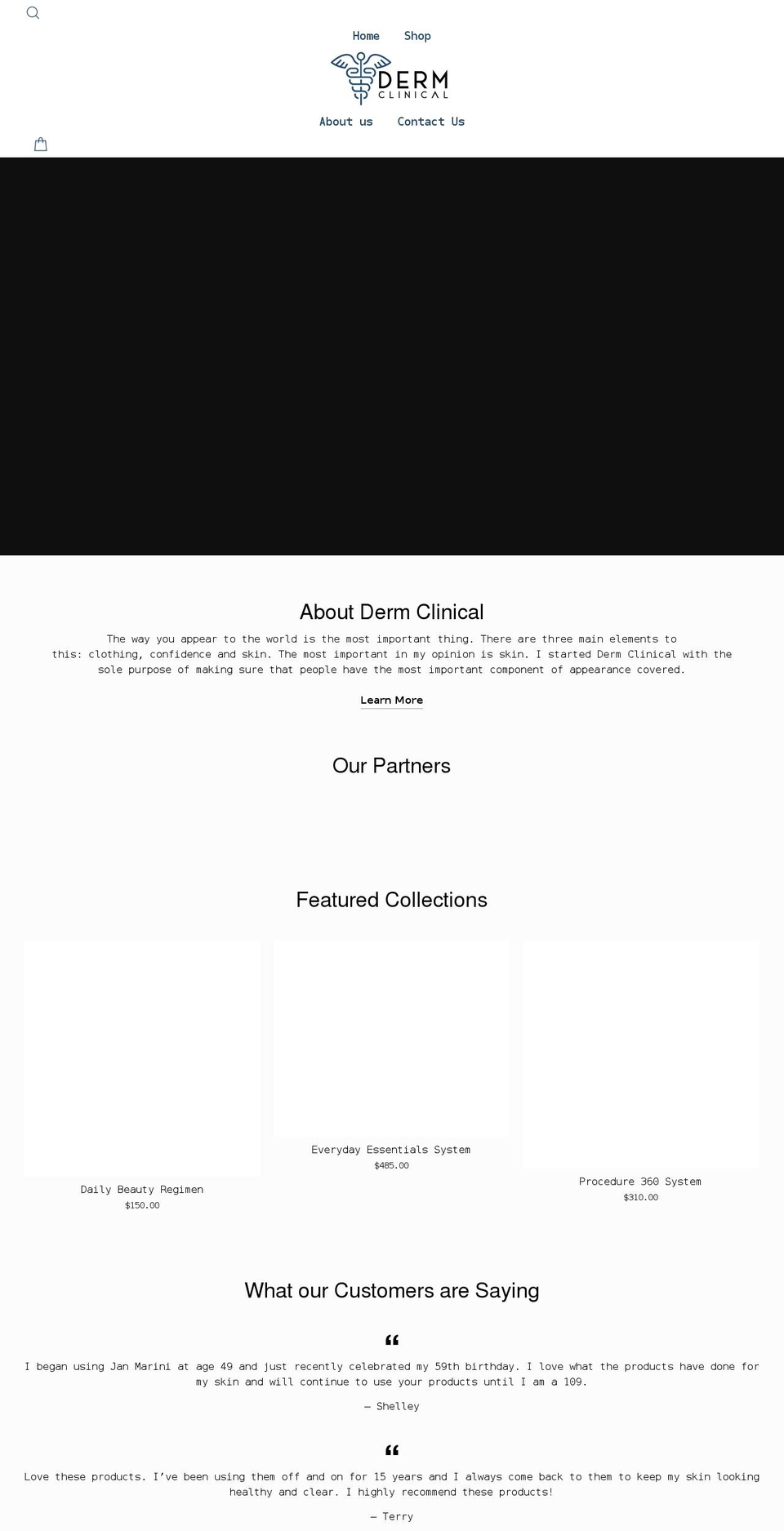 dermclinical.com shopify website screenshot