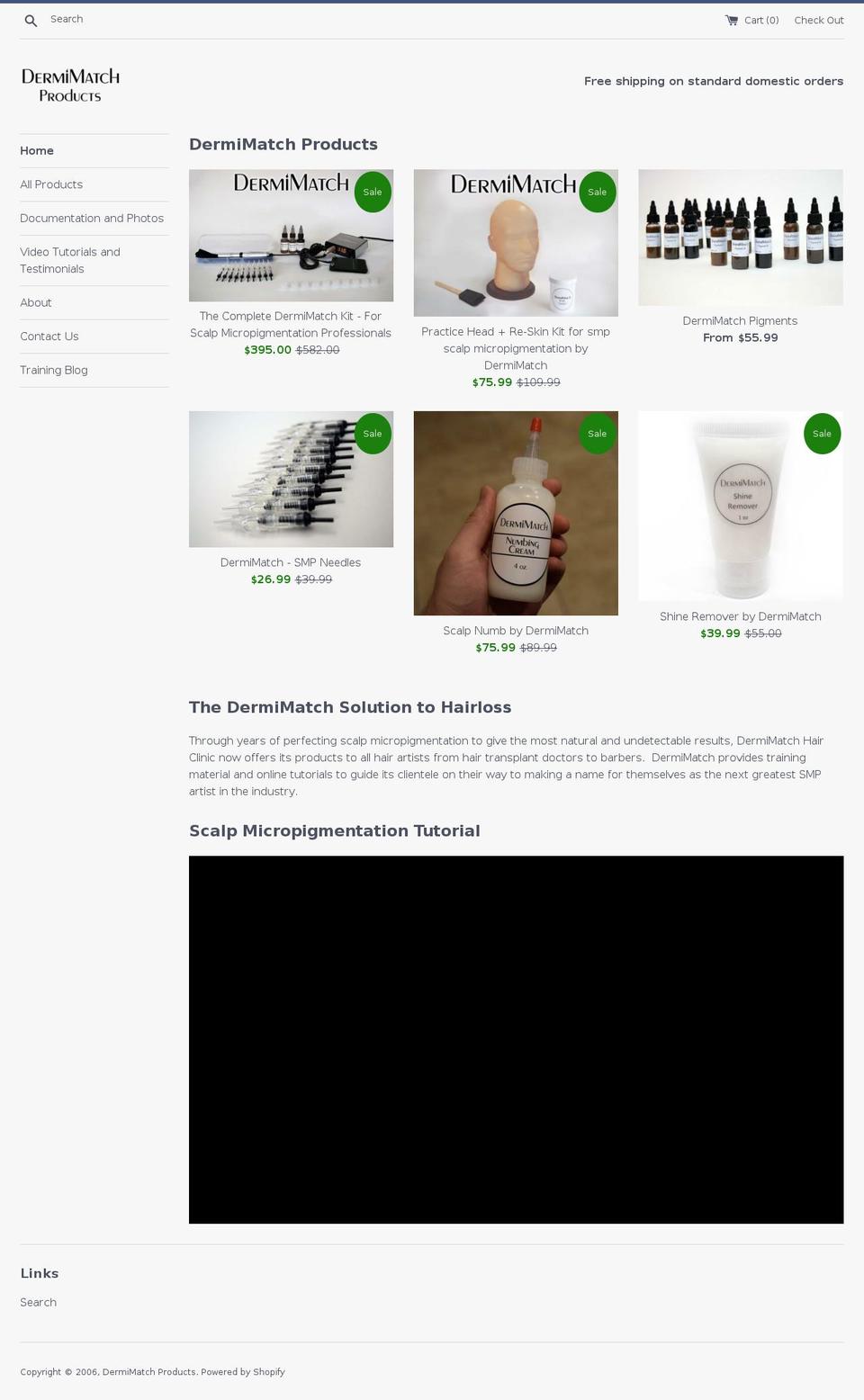 dermimatch-products.com — Shopify storefront screenshot