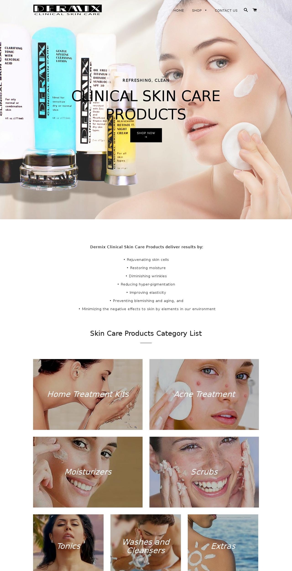 dermixskincare.com — Shopify storefront screenshot