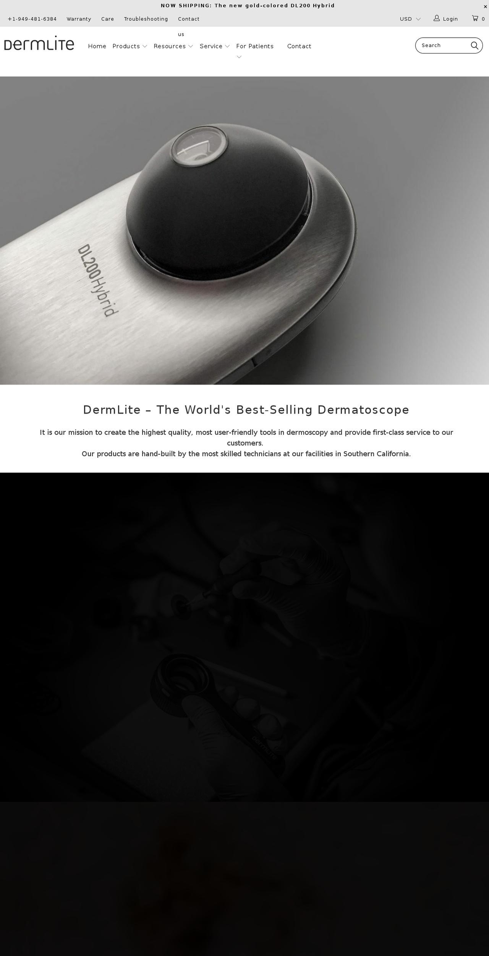 dermlite.at shopify website screenshot