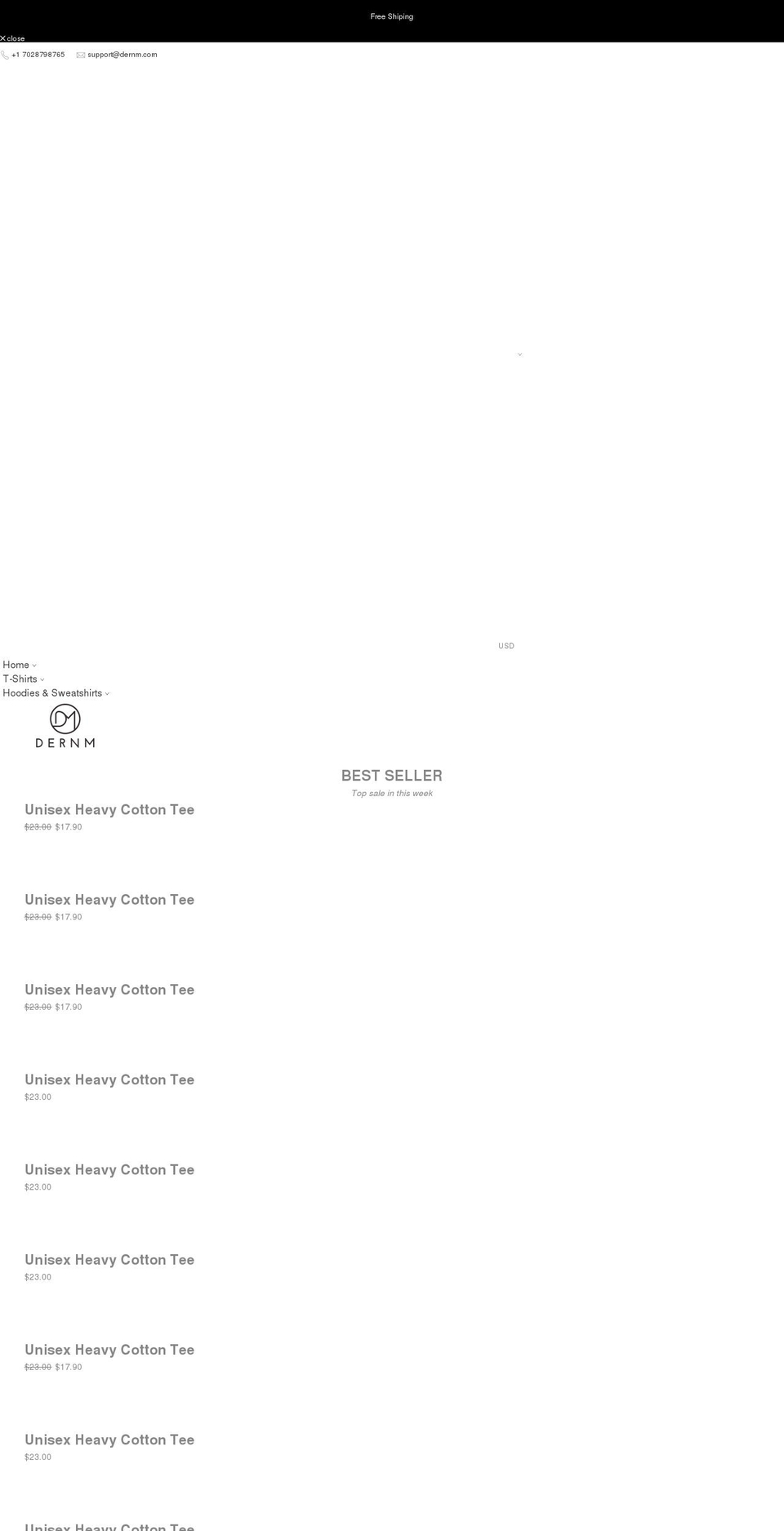dernm.com shopify website screenshot