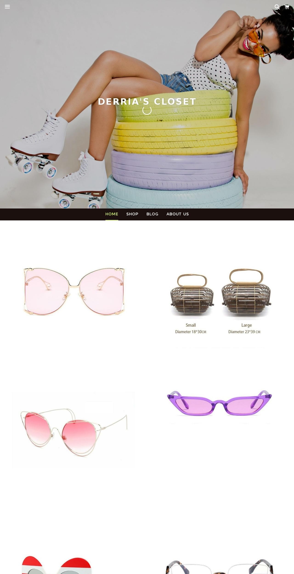 Sunburst theme with Installments message Shopify theme site example derriascloset.com