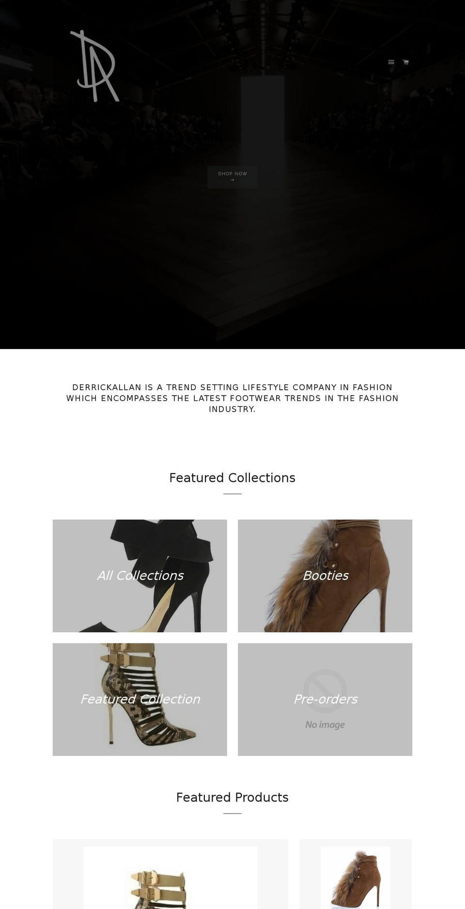 derrickallaninc.com shopify website screenshot