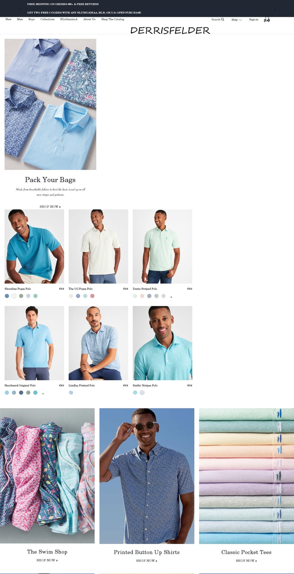 derrisfelder.com shopify website screenshot