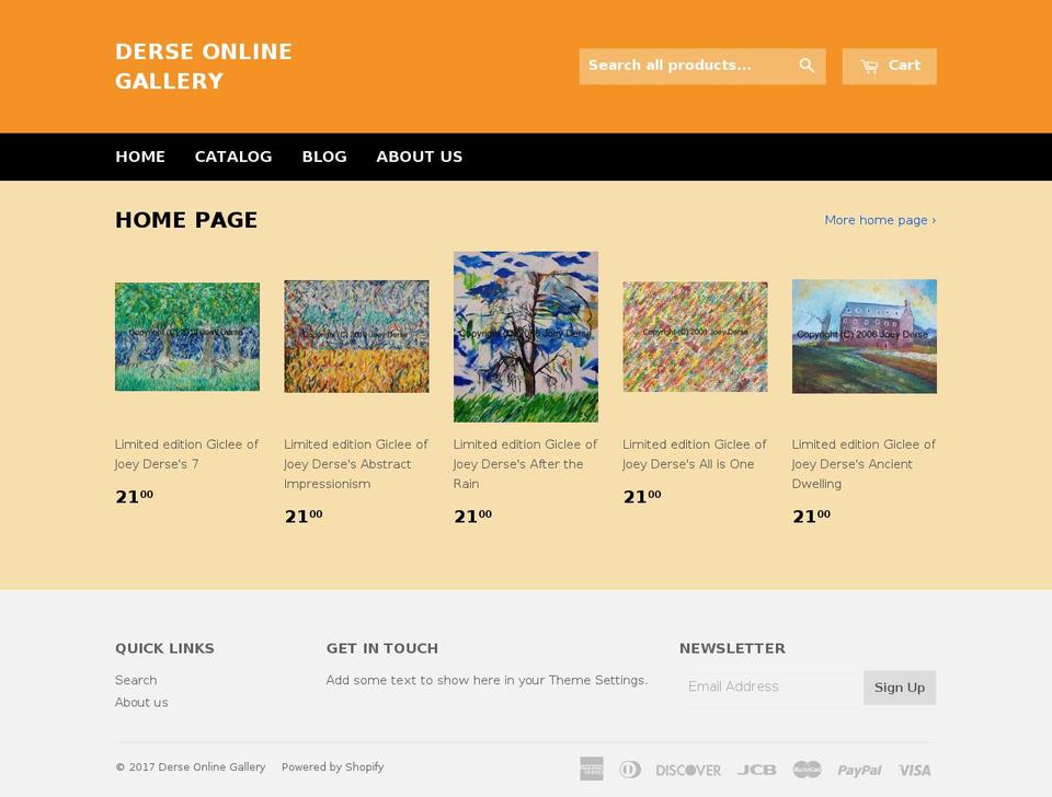 derseartgallery.com shopify website screenshot