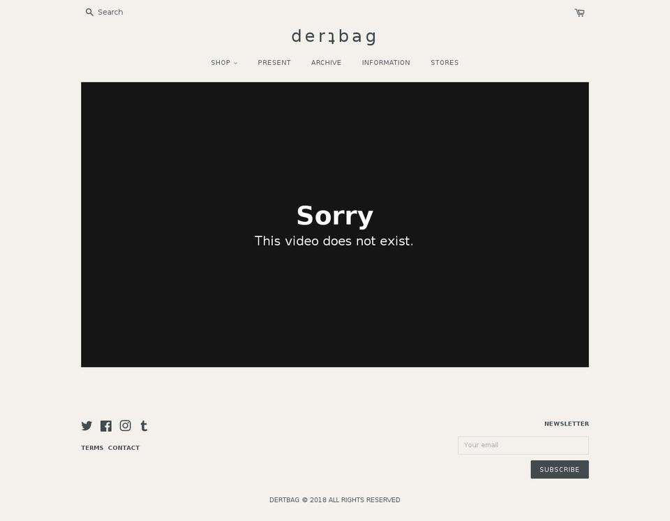 dertbag.us shopify website screenshot