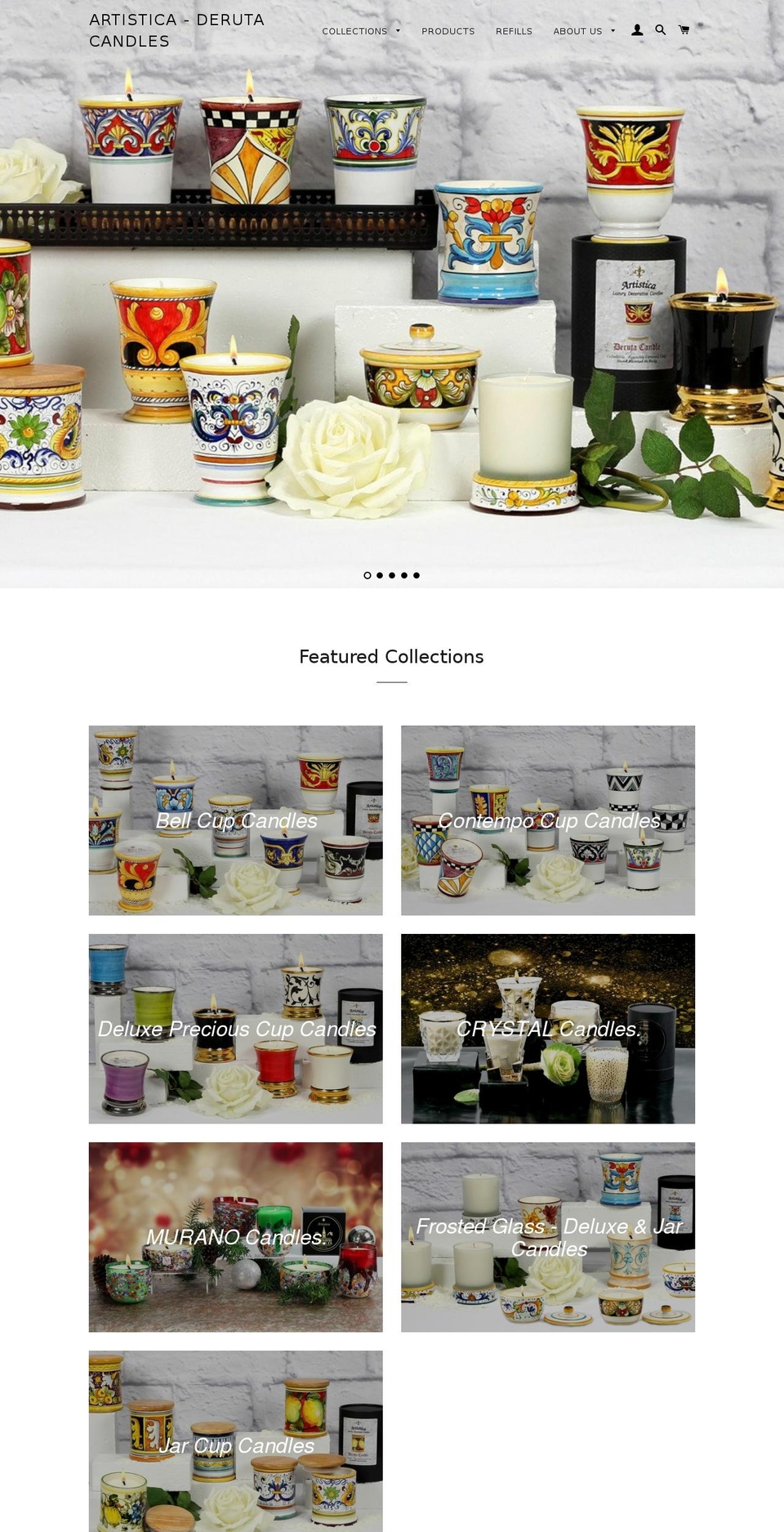 derutacandles.com shopify website screenshot